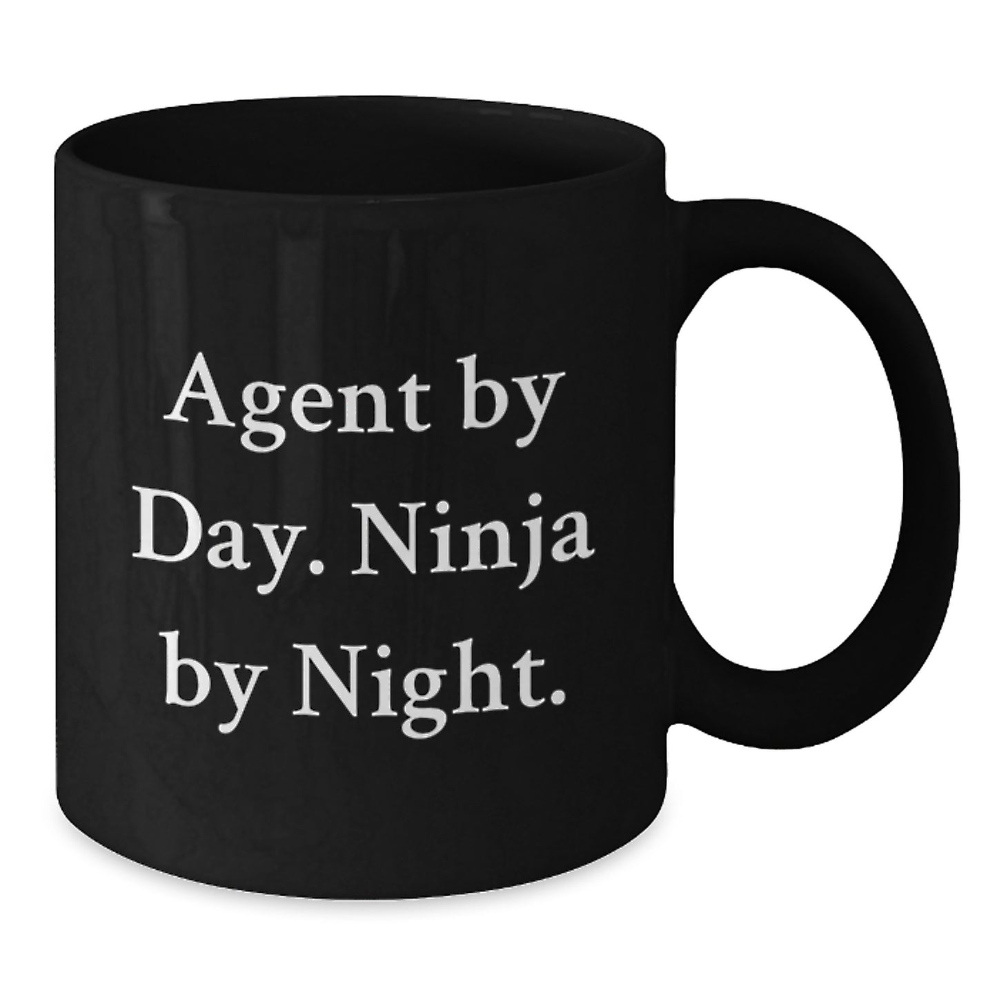 Agent Gifts by Day, Ninja by Night Funny Black Coffee Mug from Friends for Birthday Unique Gifts - Additional