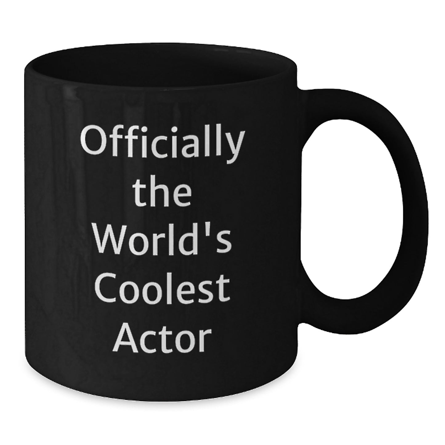 Unique Funny Gifts from Friends for Actor Lover - Officially The Worlds Coolest Actor Black Coffee Mug, Christmas Unique Gifts - Additional