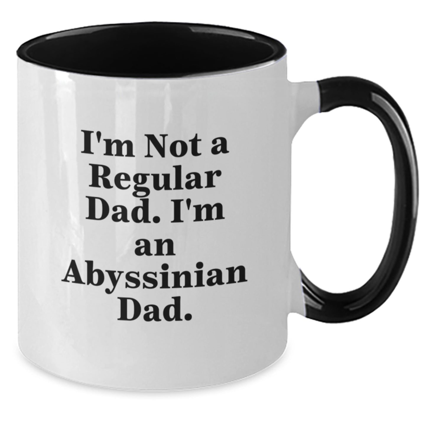 Abyssinian Cat Lover Gifts, Funny Two Tone Coffee Mug for Dad, 'I'm Not A Regular Dad. I'm An Abyssinian Dad.' Graduation Unique Gifts from Friends, Family or Coworkers - Additional
