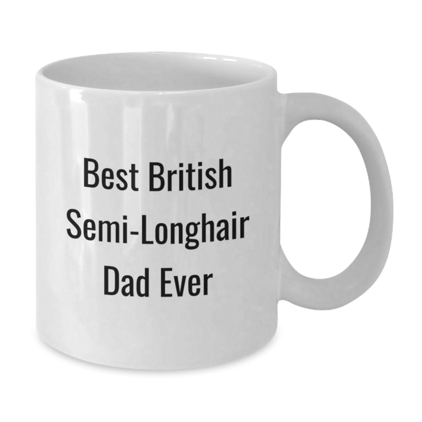 British Semi-Longhair Cat Dad Gifts from Family to Friends, Unique White Coffee Mug for Graduation - Additional