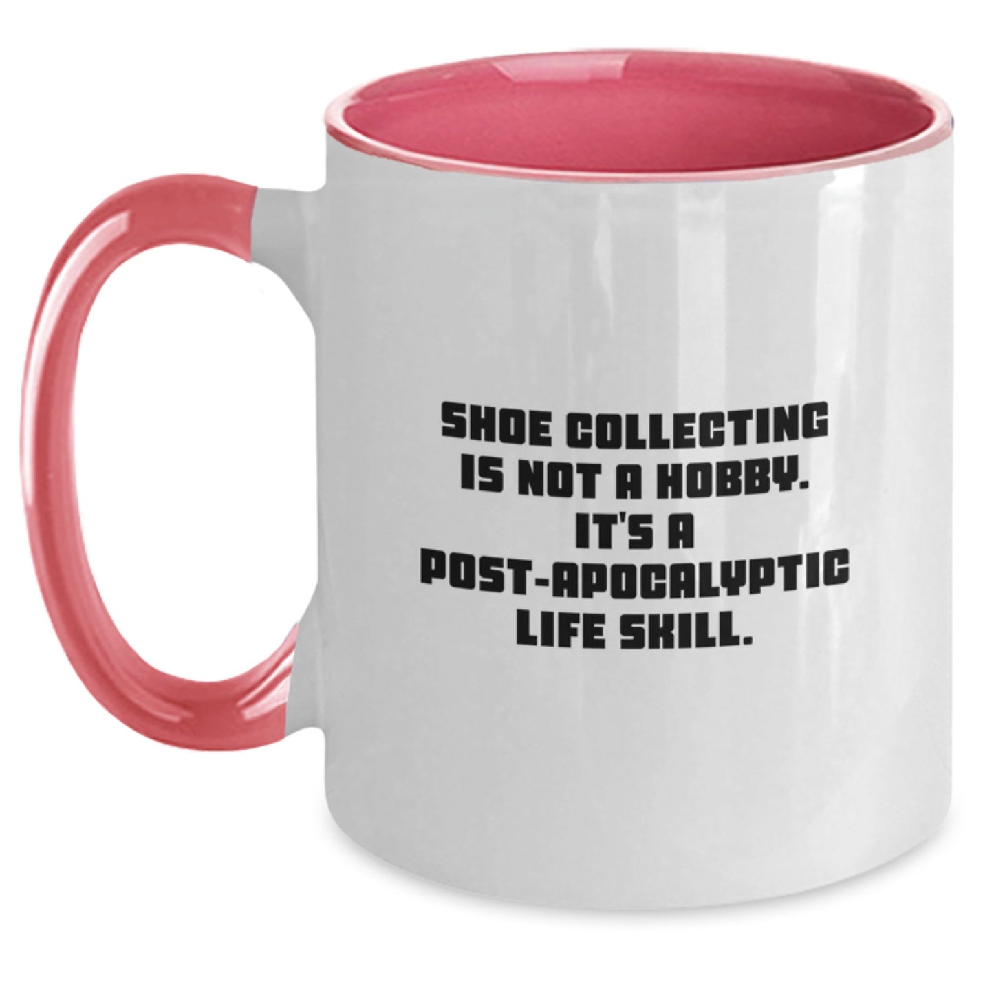 Shoe Collecting Gifts for Him Funny Coffee Mug Black and White Two Tone Ceramic - Main