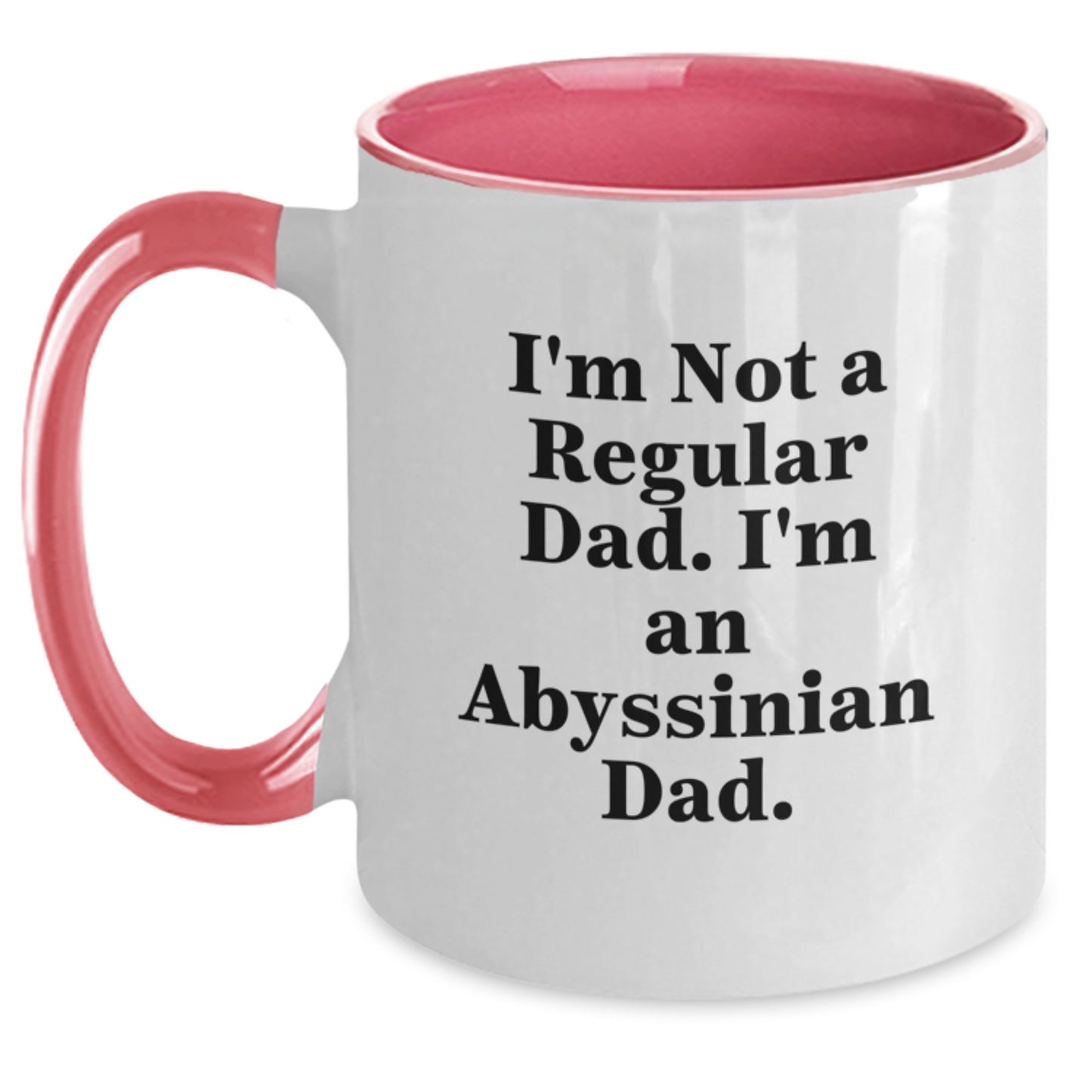 Abyssinian Cat Lover Gifts, Funny Two Tone Coffee Mug for Dad, 'I'm Not A Regular Dad. I'm An Abyssinian Dad.' Graduation Unique Gifts from Friends, Family or Coworkers - Main