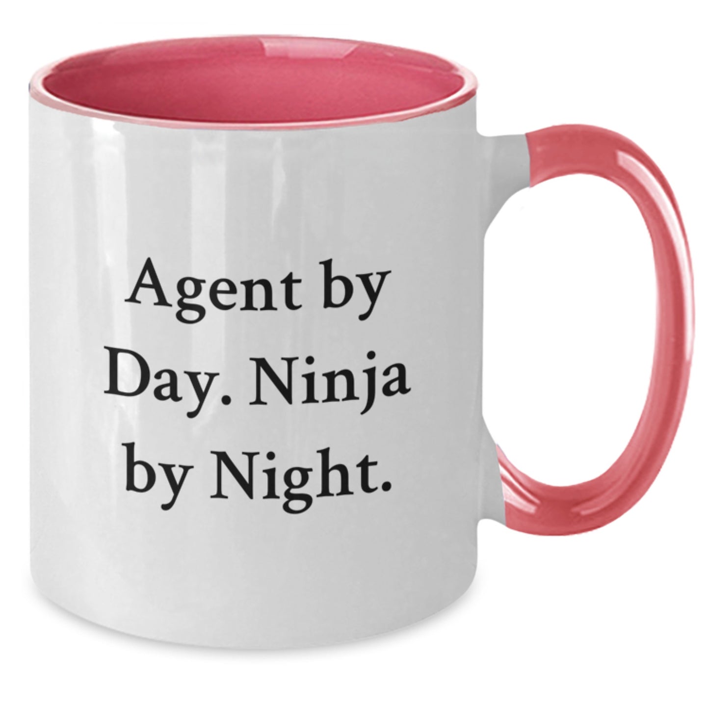 Agent By Day Ninja By Night Funny Two Tone Coffee Mug Gifts for Agent Birthday - Additional