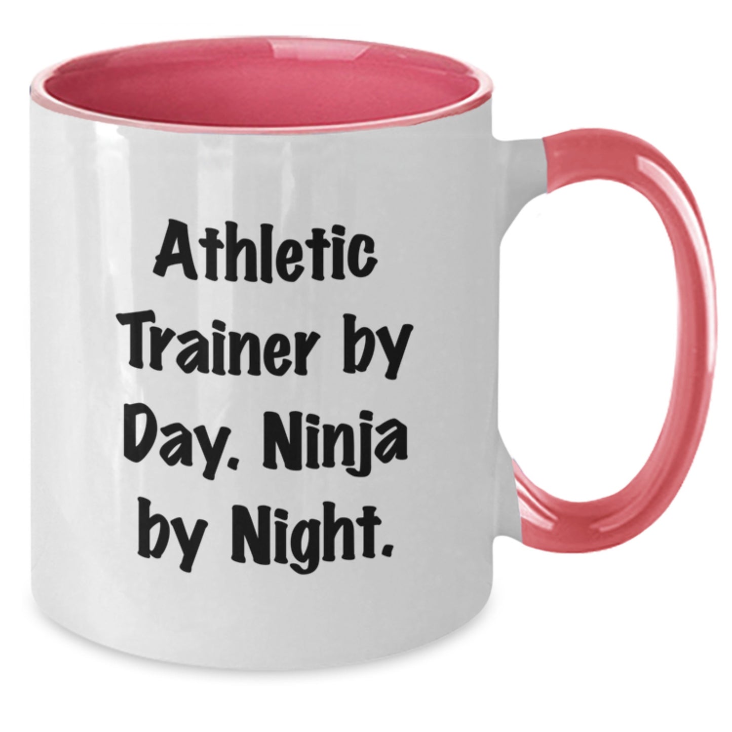 Athletic Trainer Humor Gifts from Friends for Birthday Unique Two Tone Coffee Mugs - 'Athletic Trainer By Day. Ninja By Night.' - Additional