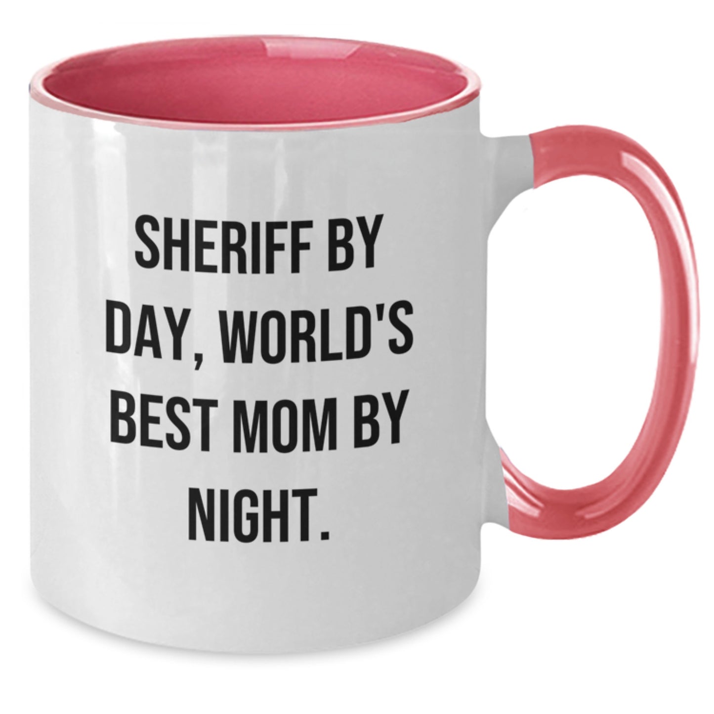 Sheriff Gifts from Mom - Funny Two Tone Coffee Mug, Christmas Unique Gifts for Sheriff, Best Mom By Night, Funny Sheriff Mug, Sheriff Mom Gifts - Additional