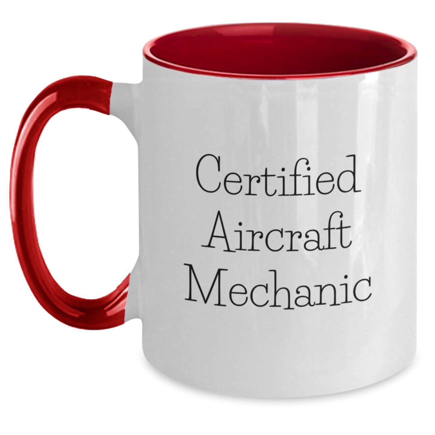 Aircraft Mechanic Funny Gifts for Graduation Two Tone Coffee Mug from Friends - Main
