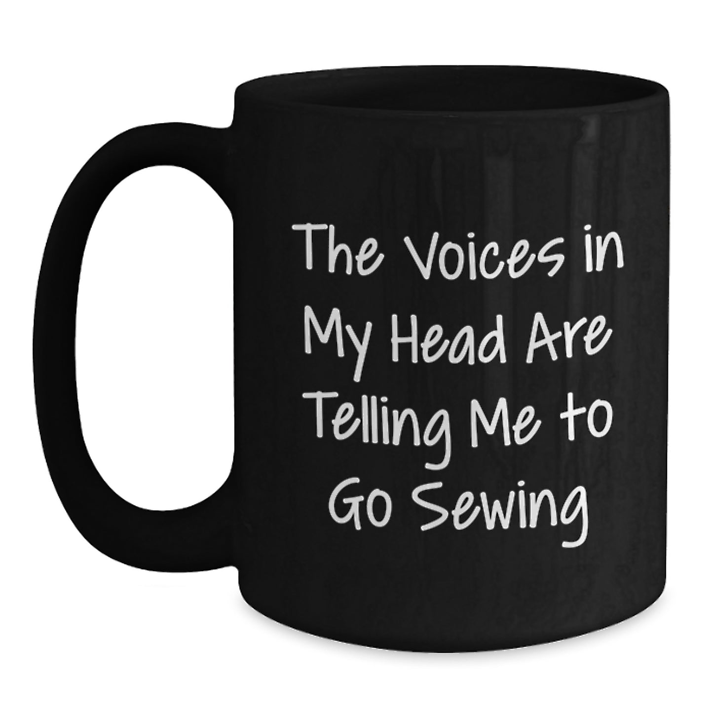 Sewing Humor Funny Birthday Unique Gift for Sewing Enthusiasts Gifts from Friends, Gifts for Sewing Lovers Black Coffee Mug - Main