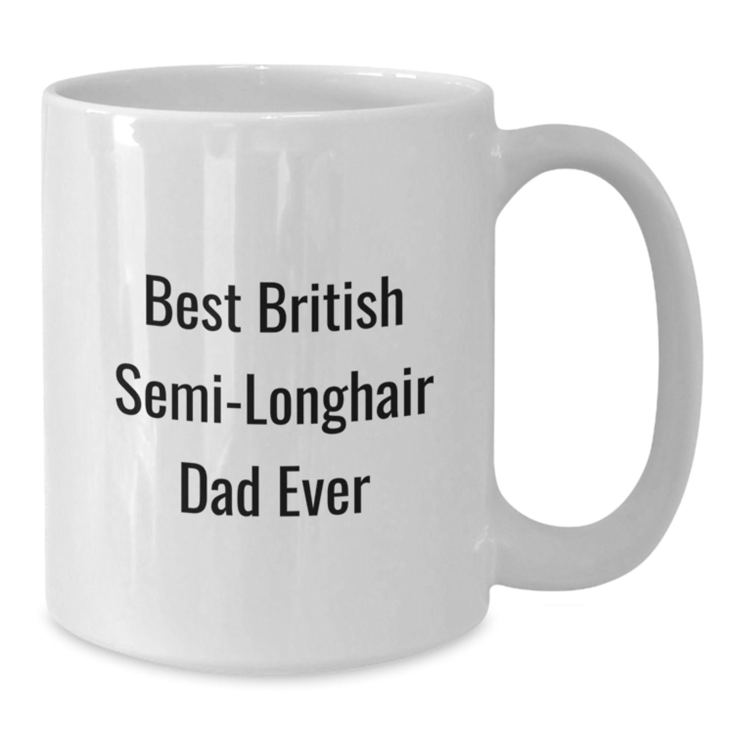 British Semi-Longhair Cat Dad Gifts from Family to Friends, Unique White Coffee Mug for Graduation - Additional