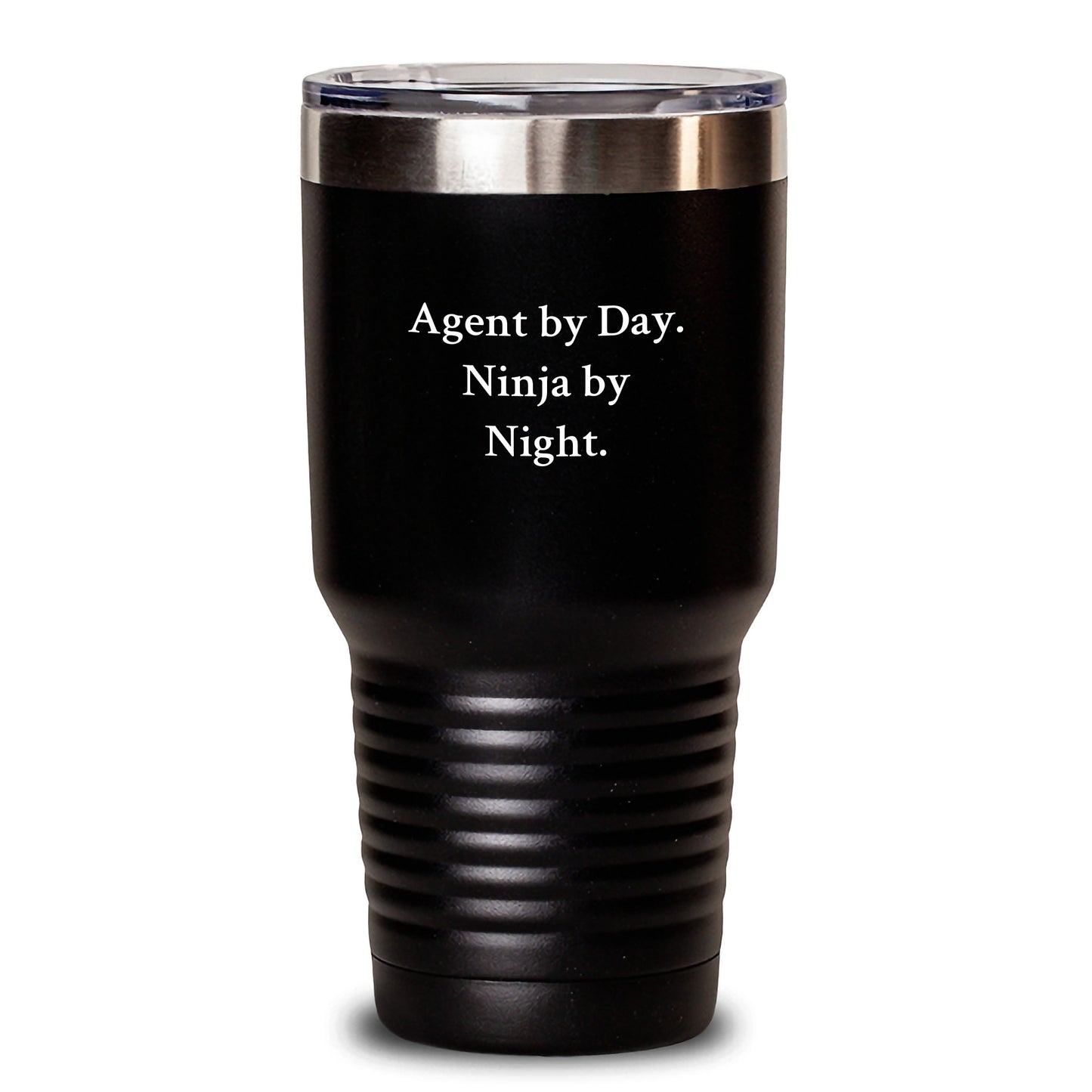Agent Gifts: Agent By Day. Ninja By Night. Funny Birthday Tumbler for Men, Women, Coworkers, Family - 20oz or 30oz Capacity - Main