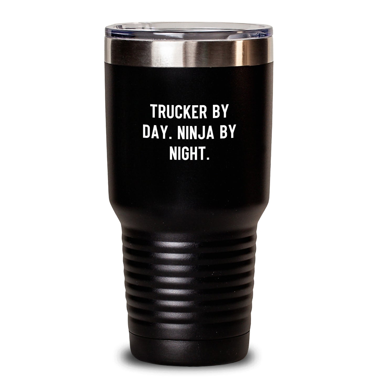 Trucker Tumbler Gifts from Friends - Trucker By Day Ninja By Night. - Unique Birthday Presents for Trucker Men - Main