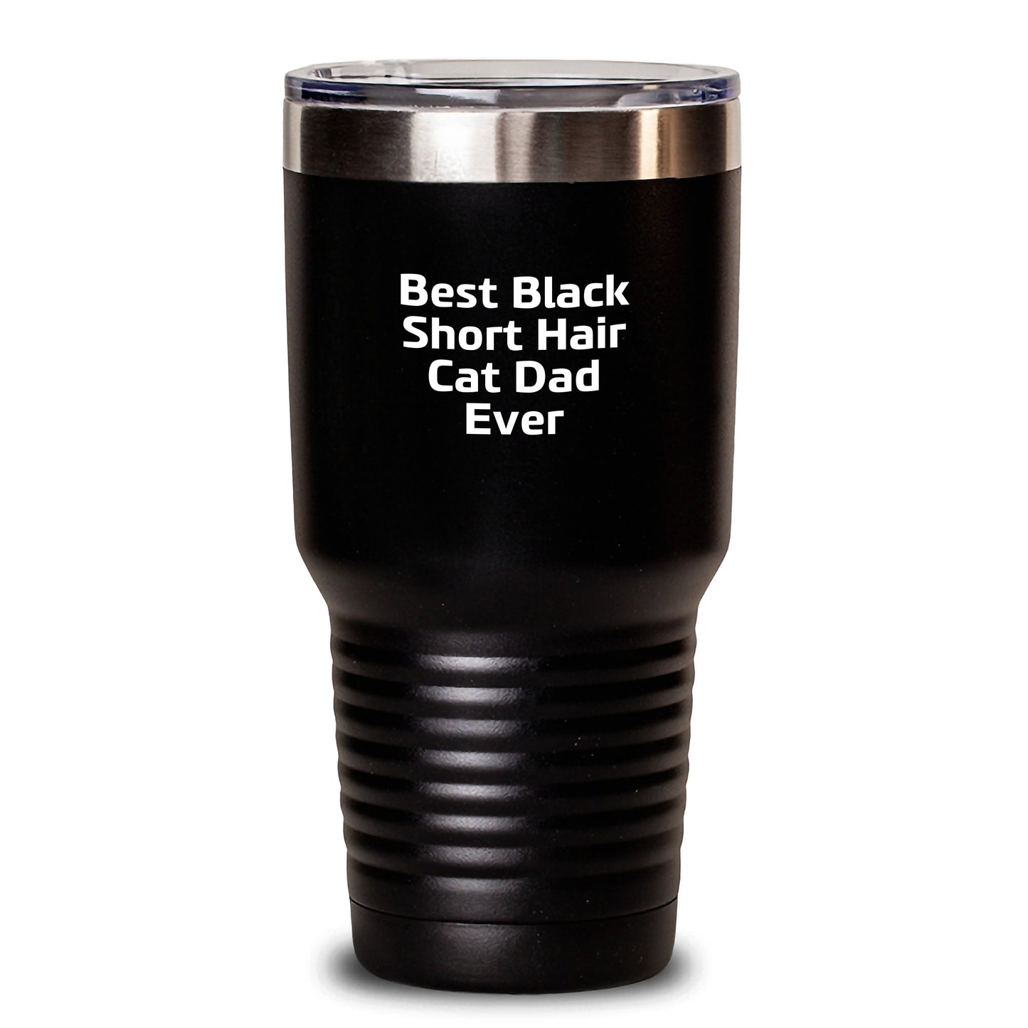 Black Short Hair Cat Dad Ever Funny Tumbler Gifts from Men to Black Short Hair Cat Birthday Unique Gifts - Main