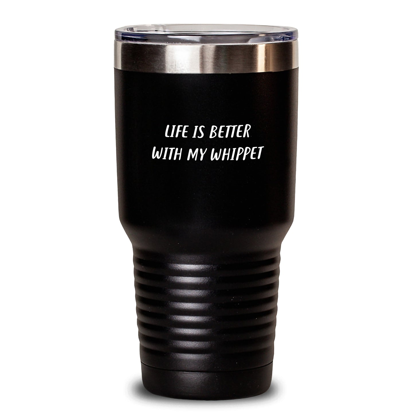 Whippet Dog Lover Gifts from Friends for Whippet Dog Enthusiasts Funny Quote Tumbler, Birthday Unique Gifts, Life Is Better With My Whippet - Main