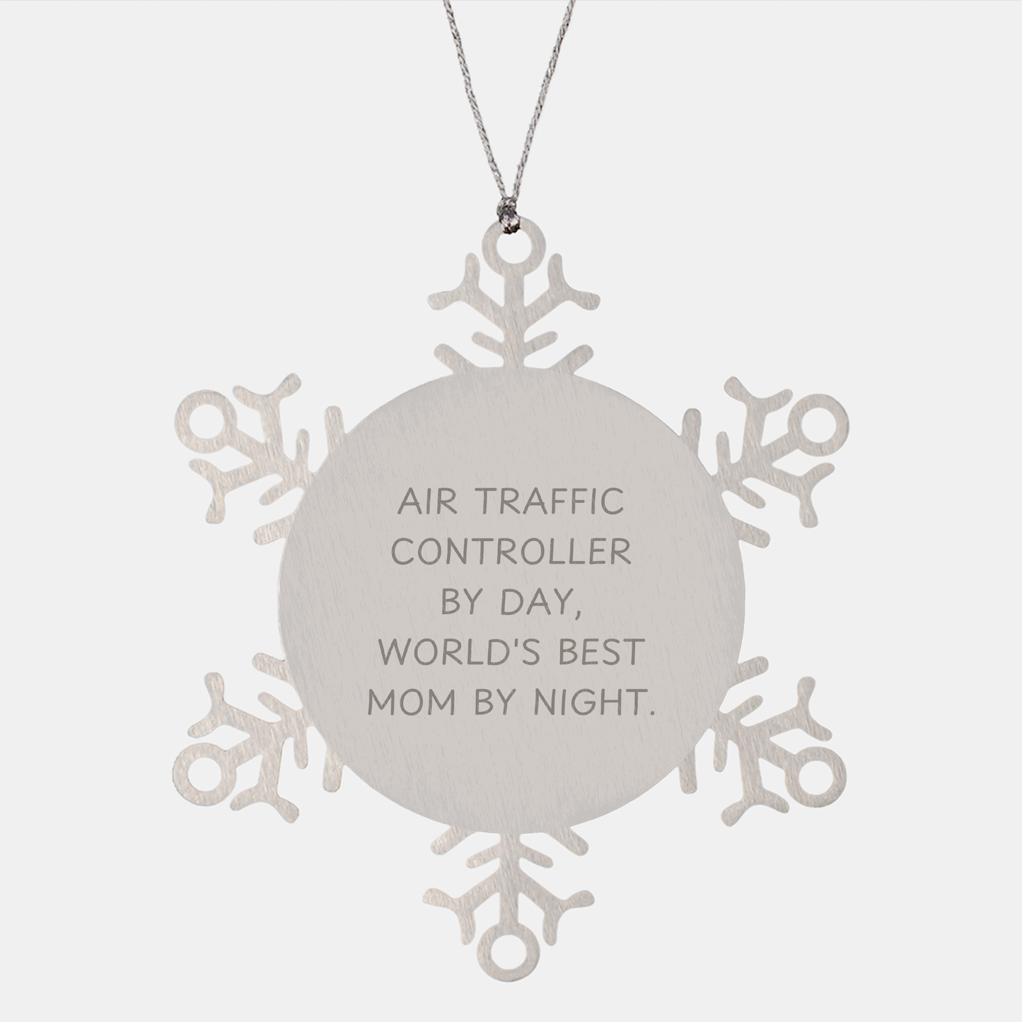 Air Traffic Controller Gift by Day, Snowflake Ornament by Night, Funny Christmas Unique Gift for Friends and Family - Image 1