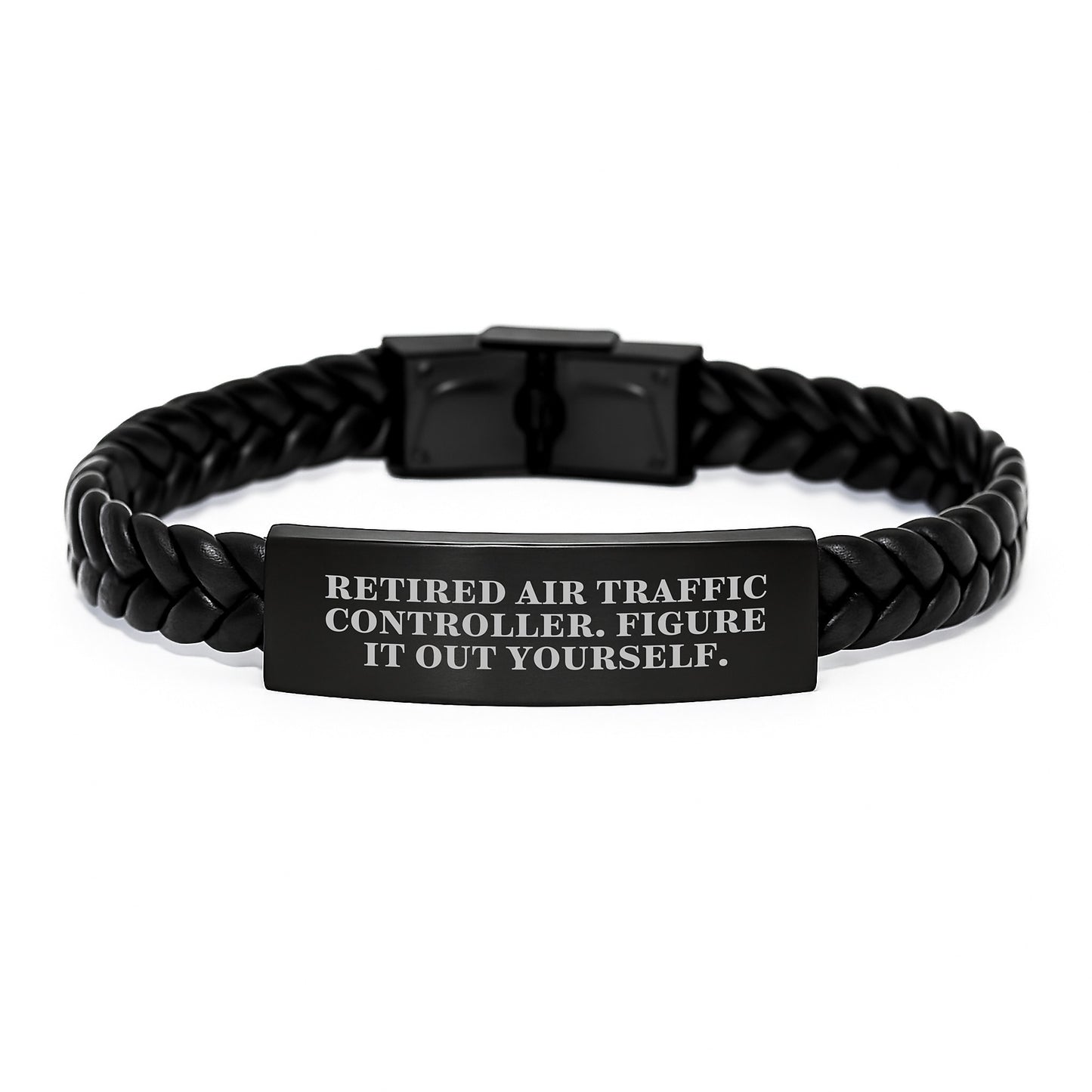 Air Traffic Controller Gifts, Funny Quote, Interlaced Leather Bracelet for Birthday, Gifts from Friends, Gifts for Air Traffic Controller - Image 1