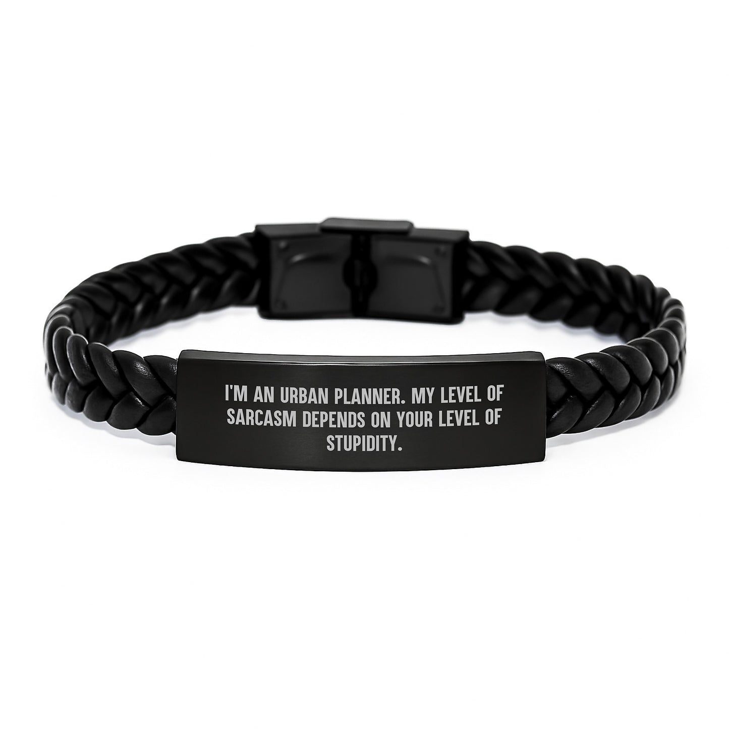 Urban Planner Gifts, Funny Quote Interlaced Leather Bracelet, Birthday Unique Gifts from Friends, Gifts for Urban Planners - Image 1