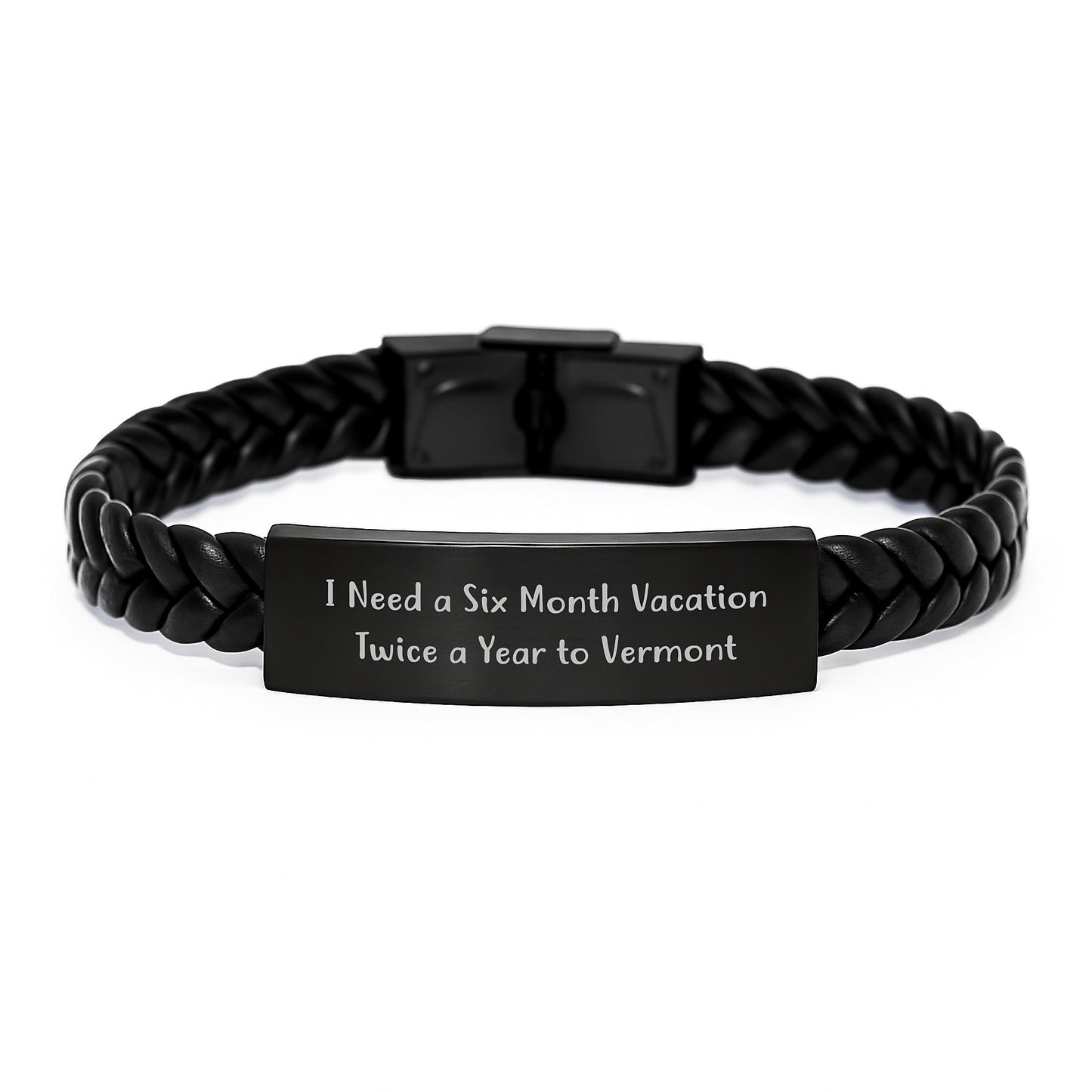 Unique Vermont Interlaced Leather Bracelets Gifts for Men Women Friends Family - Funny Christmas Idea from Vermont Lover - Image 1