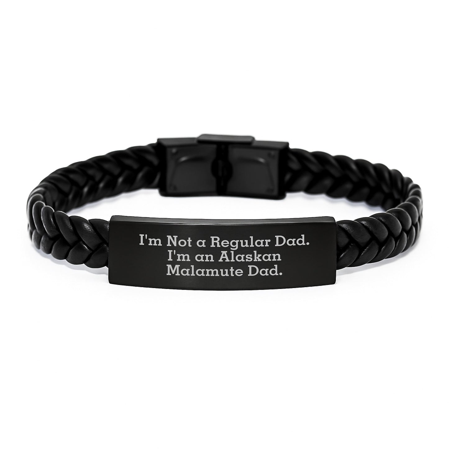 Alaskan Malamute Dog Gifts, Funny Quote Interlaced Leather Bracelet, Gifts from Family to Men Graduation Unique Presents for Alaskan Malamute Dog Lovers - Image 1