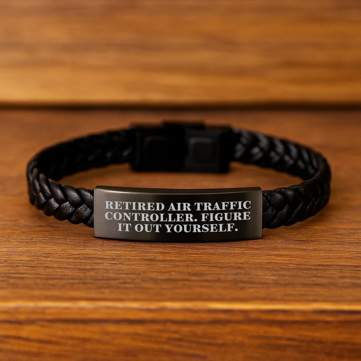 Air Traffic Controller Gifts, Funny Quote, Interlaced Leather Bracelet for Birthday, Gifts from Friends, Gifts for Air Traffic Controller - Image 2