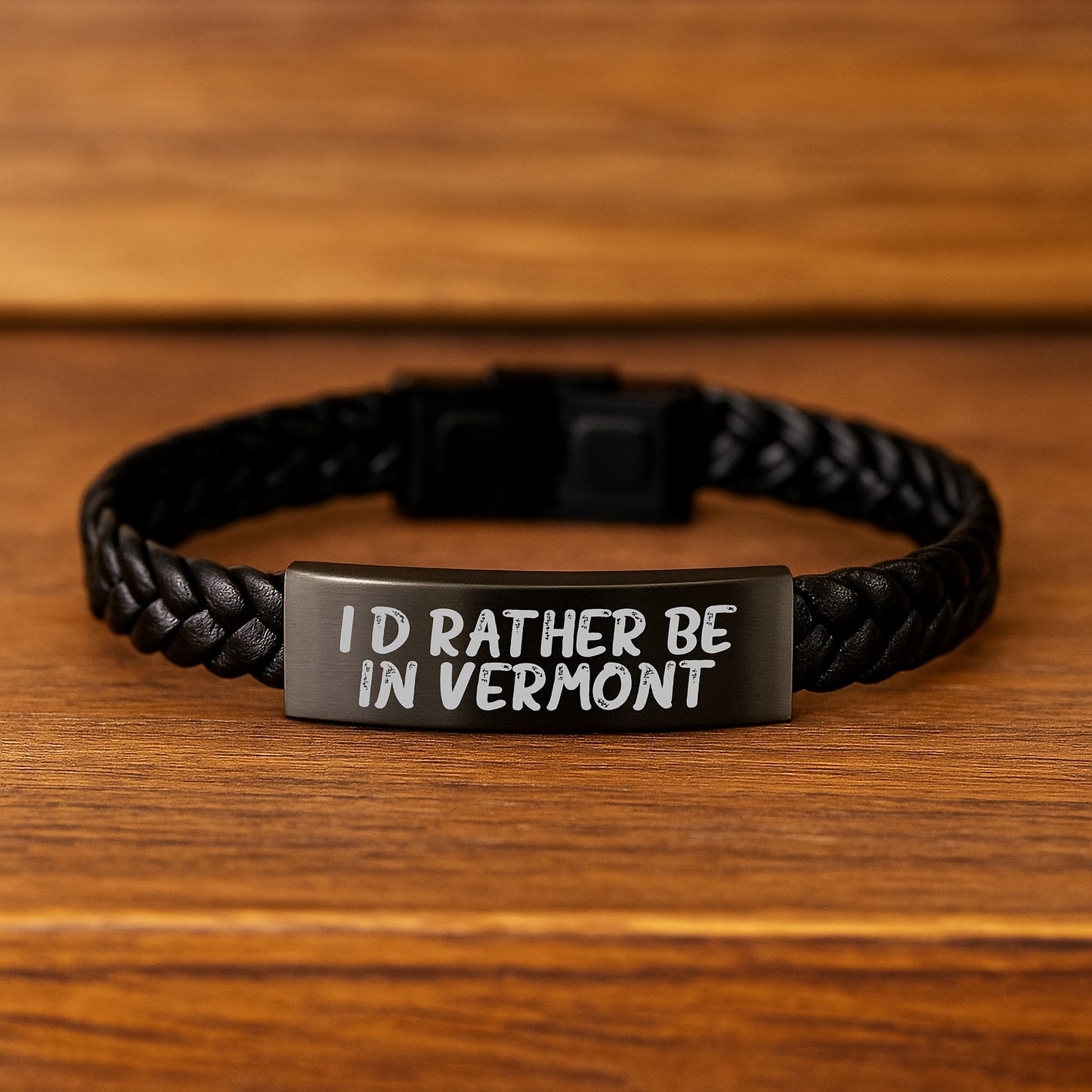 Vermont Gifts from I'd Rather Be In Vermont Interlaced Leather Bracelet for Men, Women, or Friends, Birthday Unique Gifts - Image 2