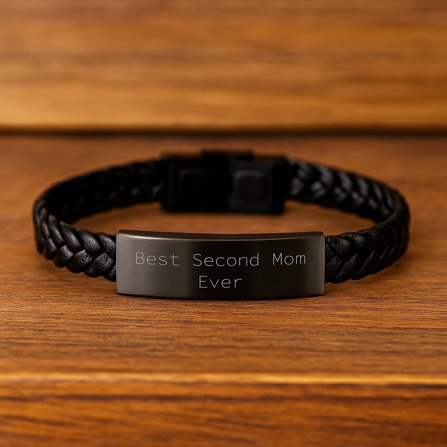 Second Mom Gifts from Men, Funny Inspirational Quotes, Interlaced Leather Graduation Unique Gifts - Image 2