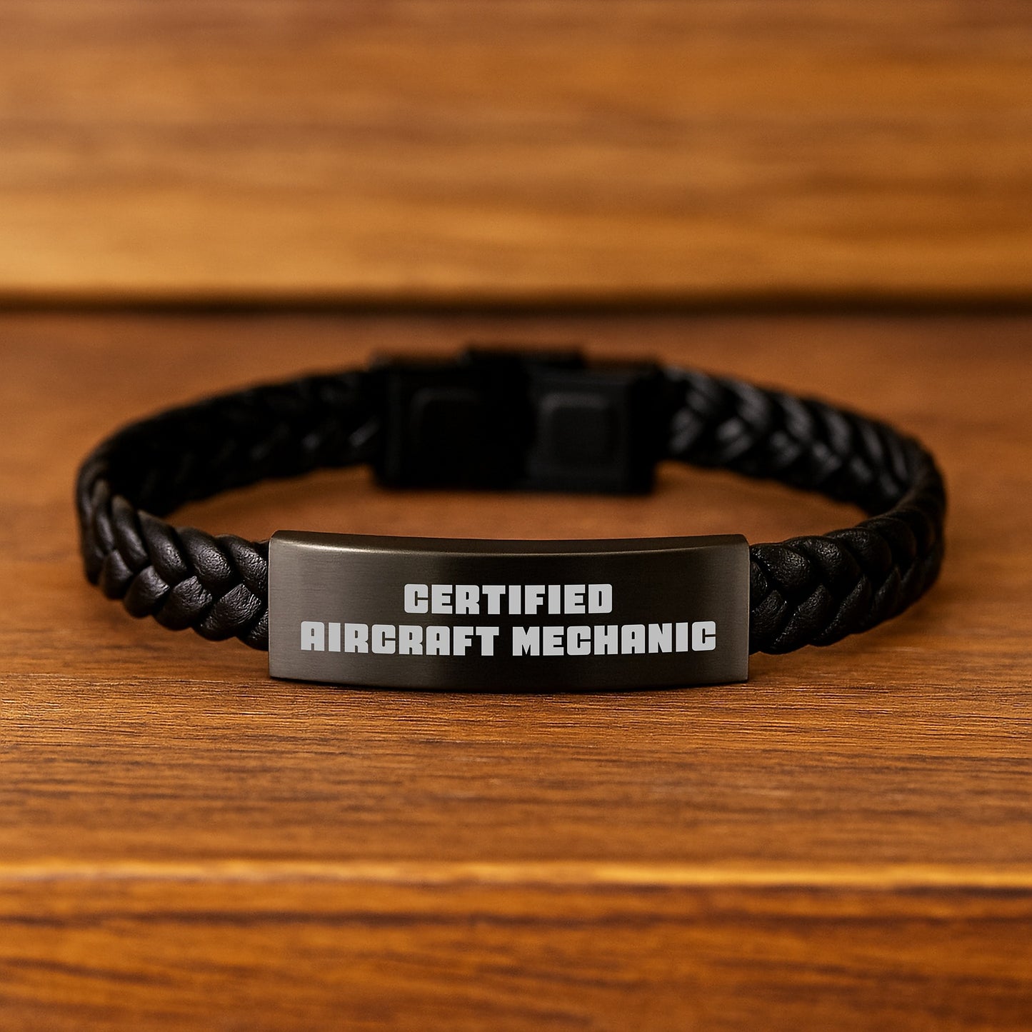 Aircraft Mechanic Gifts from Friends - Inspirational Certified Quote Interlaced Leather Bracelet for Men or Women Graduation Unique Gifts from Family or Coworkers - Image 2