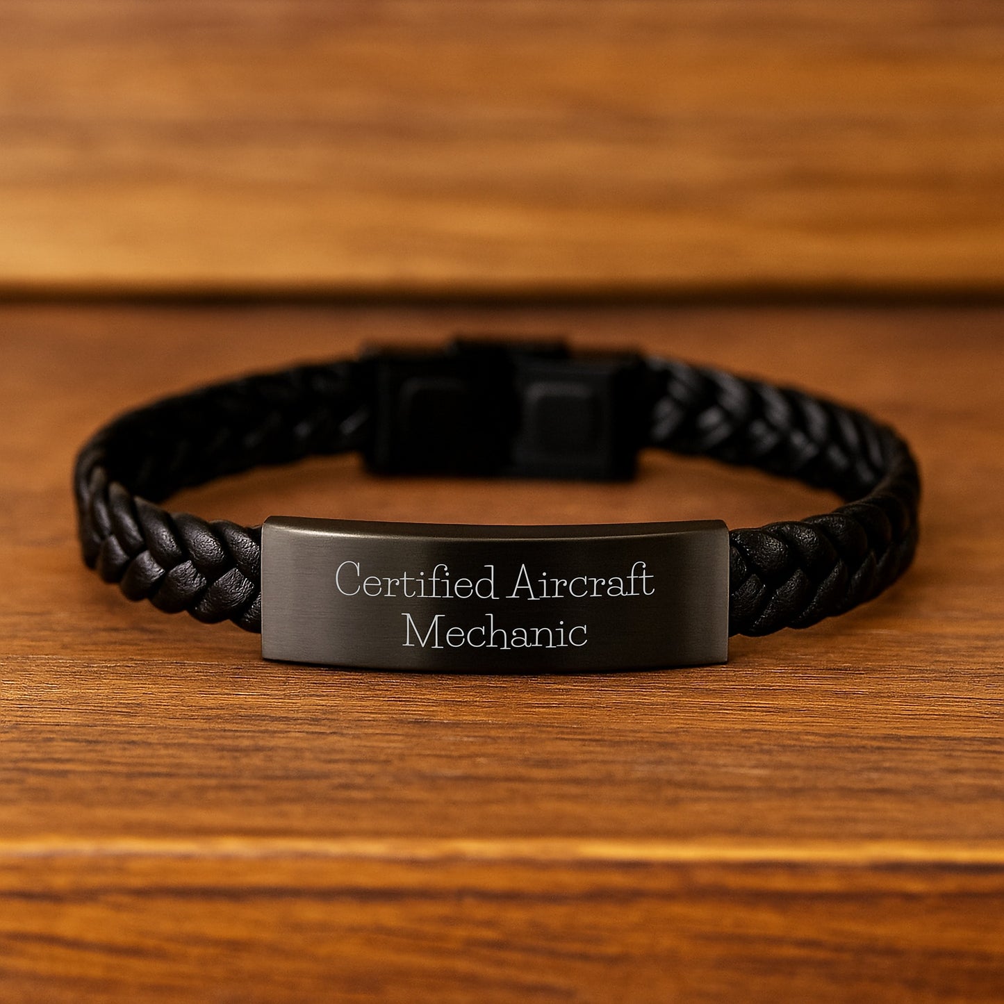 Aircraft Mechanic Gifts from Friends, Inspirational Certified Aircraft Mechanic Quote Interlaced Leather Bracelet for Graduation Unique Gifts for Men, Women, Family, Coworkers - Image 2