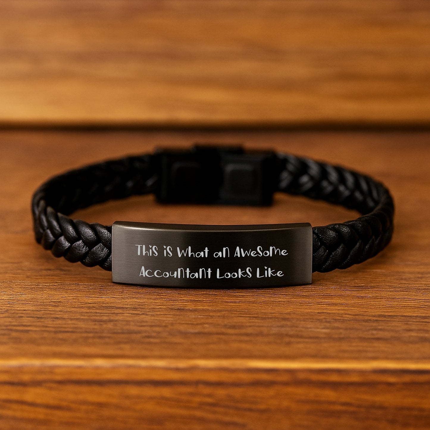 Accountant Gifts from Friends, Inspirational Interlaced Leather Branded Quote Birthday Unique Gifts for Accountant Men - Image 2