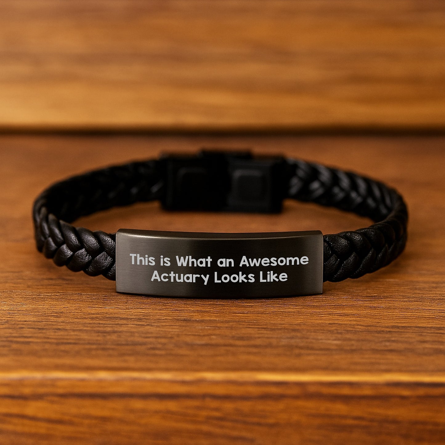 Actuary Gifts from Friends Interlaced Leather Bracelte for Birthday - 'This Is What An Awesome Actuary Looks Like' - Image 2