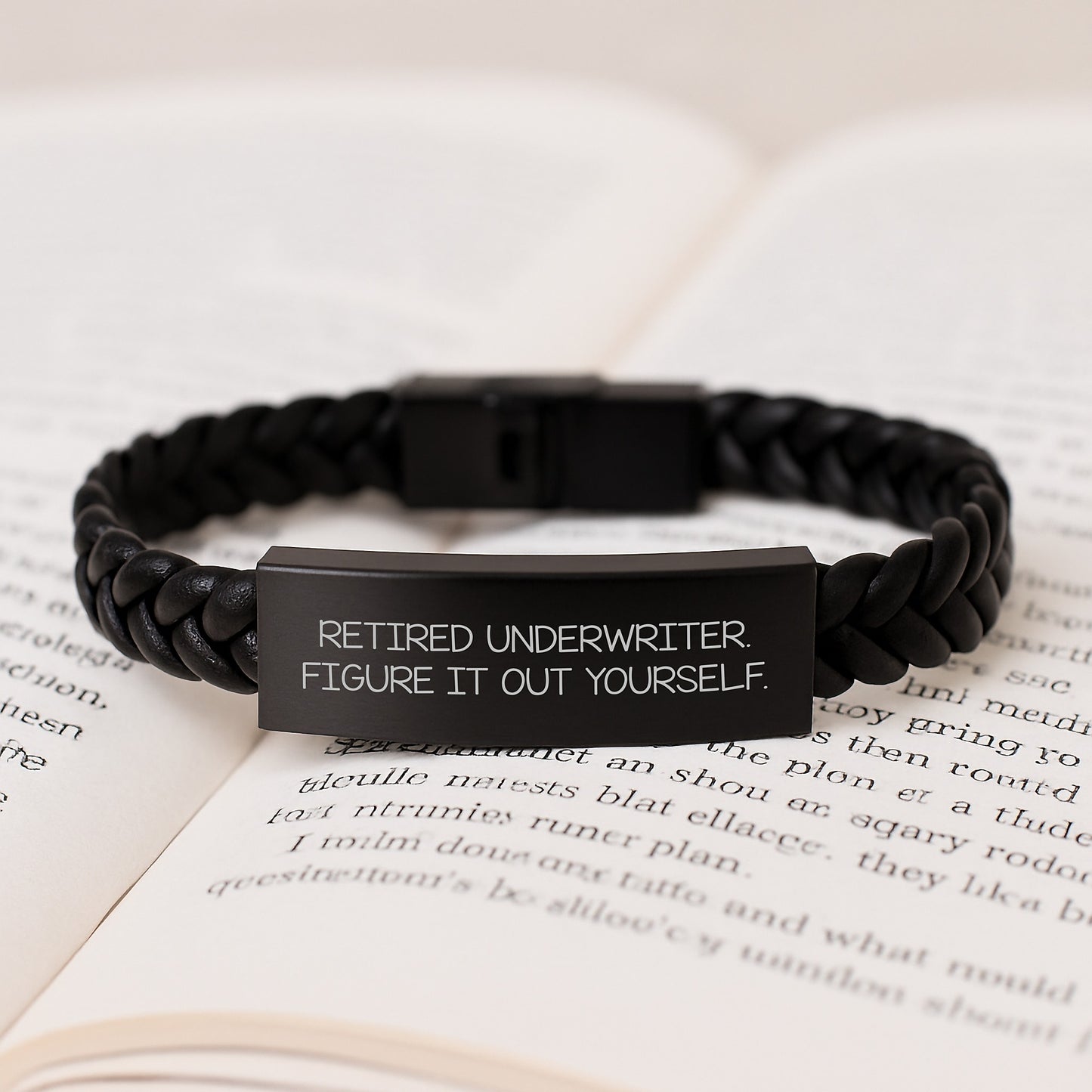 Underwriter Gifts, Birthday Unique Gifts from Friends to Retired Underwriter - Figure It Out Yourself, Interlaced Leather Bracelet for Men and Women - Image 3