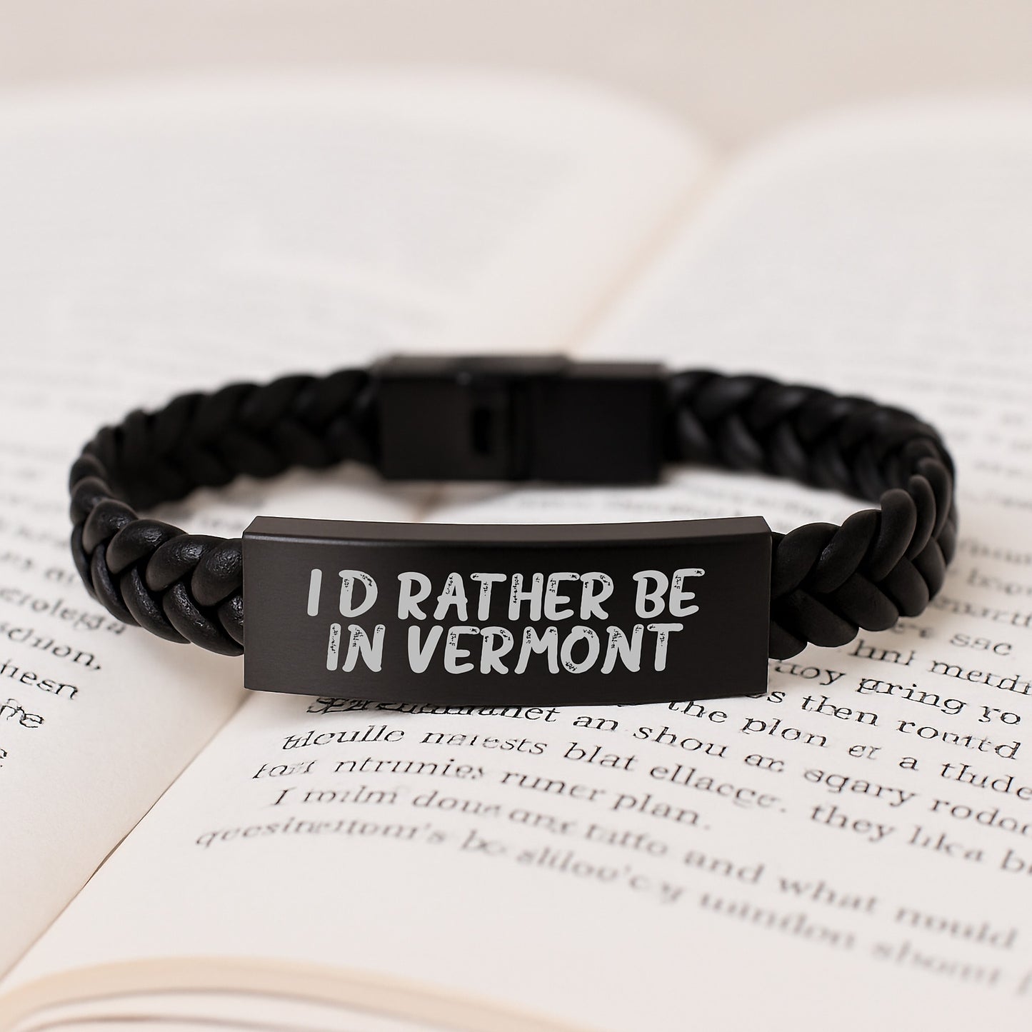 Vermont Gifts from I'd Rather Be In Vermont Interlaced Leather Bracelet for Men, Women, or Friends, Birthday Unique Gifts - Image 3