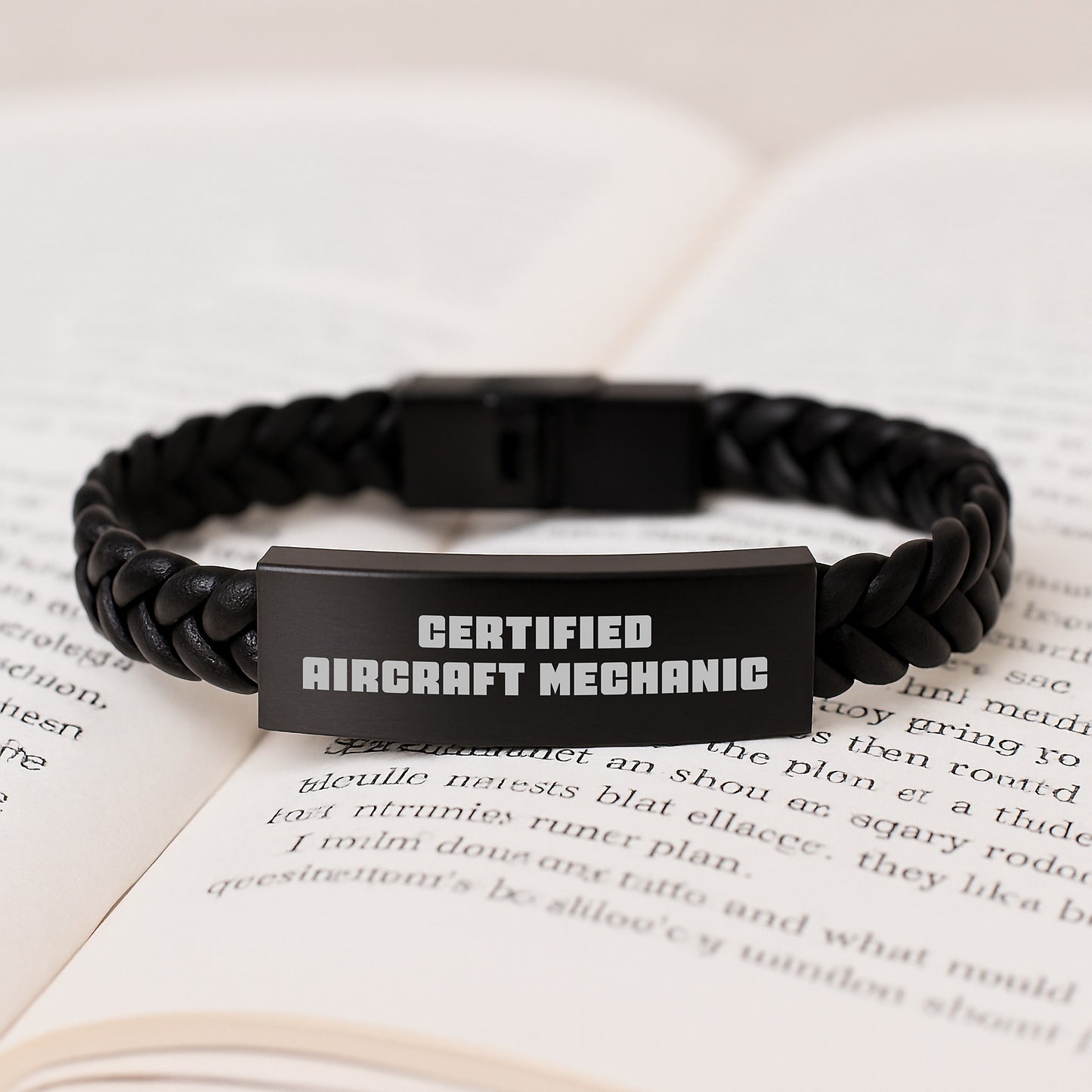Aircraft Mechanic Gifts from Friends - Inspirational Certified Quote Interlaced Leather Bracelet for Men or Women Graduation Unique Gifts from Family or Coworkers - Image 3