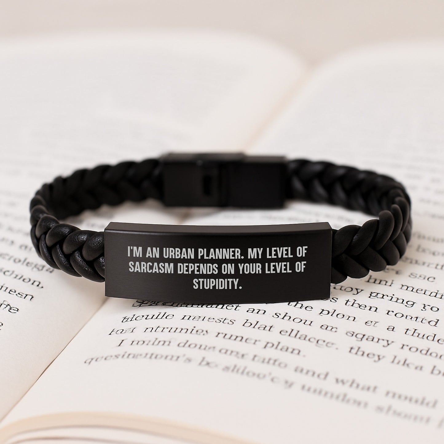 Urban Planner Gifts, Funny Quote Interlaced Leather Bracelet, Birthday Unique Gifts from Friends, Gifts for Urban Planners - Image 3
