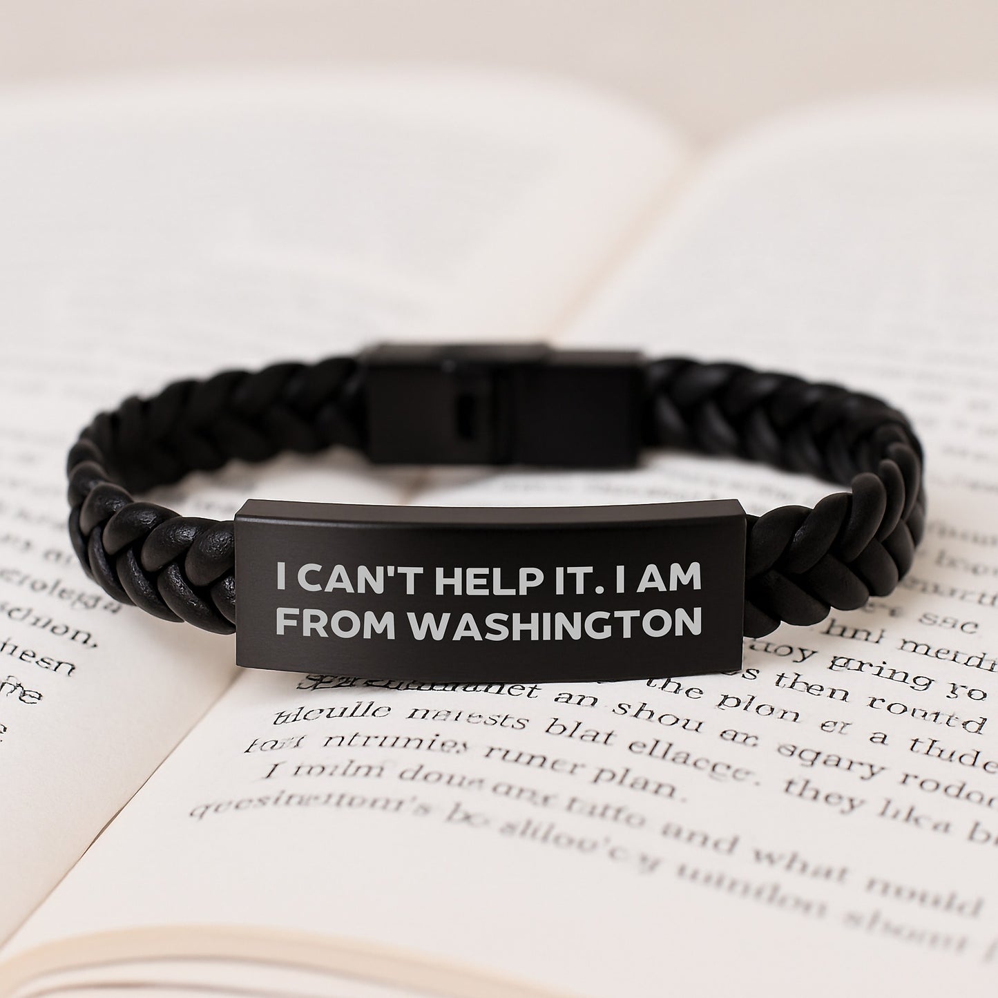 Washington Funny Quote Interlaced Leather Bracelet Gifts from Family to Friends on Birthday - Image 3