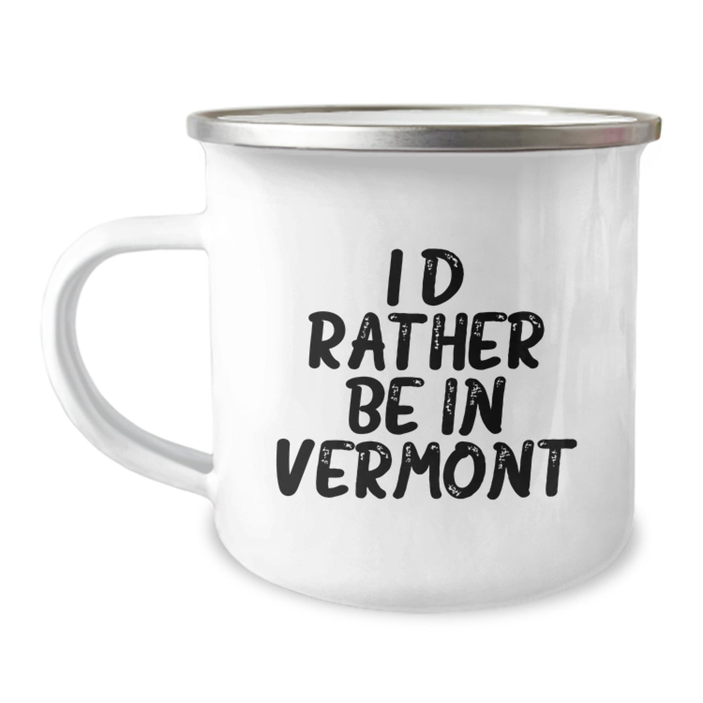Vermont Gifts from Friends - I'd Rather Be In Vermont Funny Camping Mug for Birthday, Gifts for Men, Women, Family - 12 oz Stainless Steel with Enamel Finish - Image 1