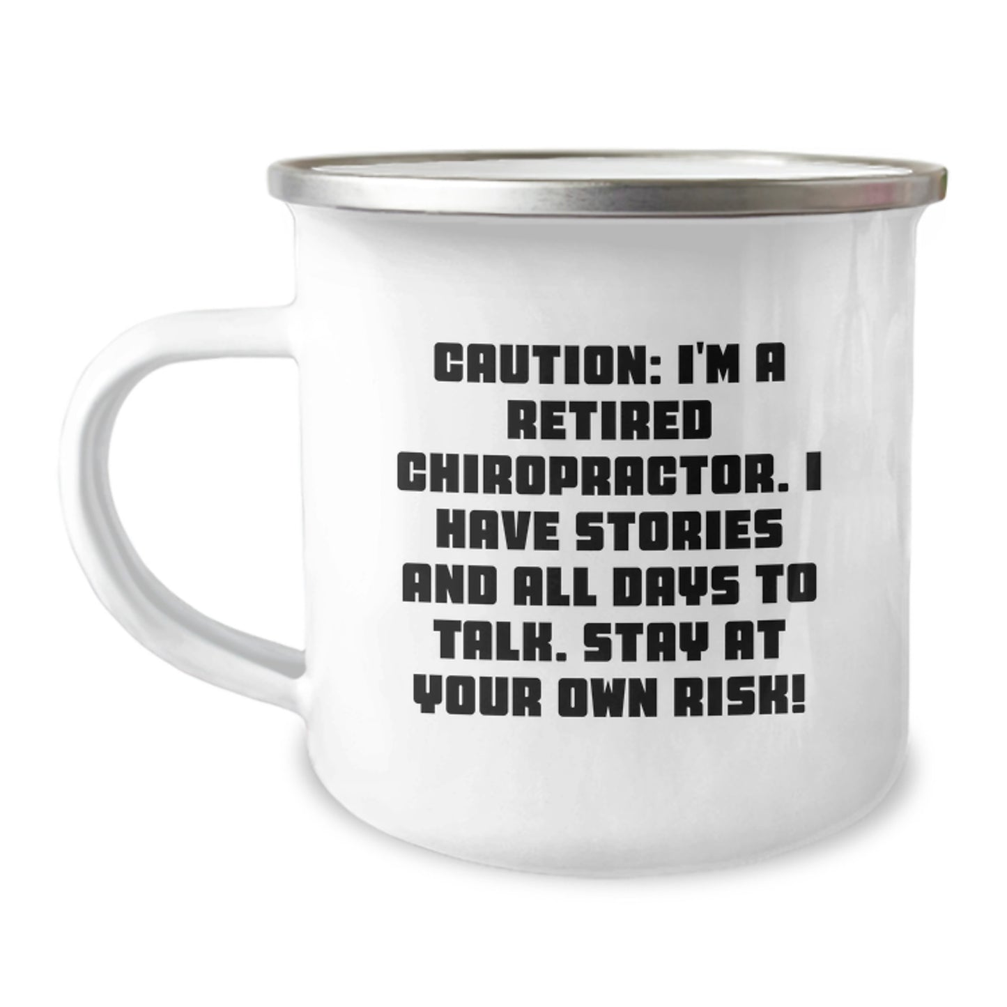 Chiropractor Gifts for Men or Women, Funny Camping Mug - 'Caution: I'm A Retired Chiropractor...' from Friends, Coworkers, Family, Graduation Unique Gifts - Image 1