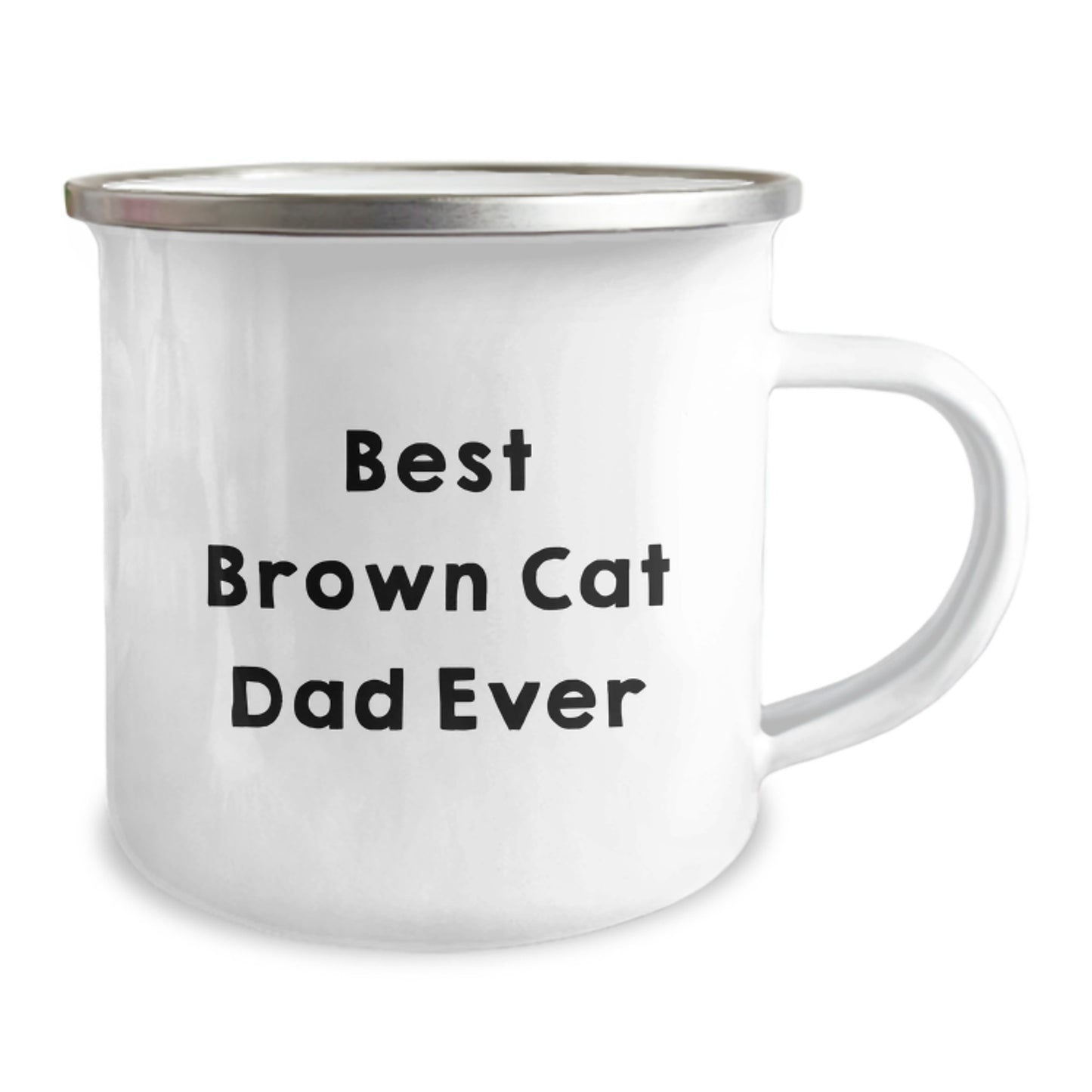 Brown Cat Dad Ever Funny Camping Mug, Gifts from Men to Brown Cat Lover for Birthday - Image 2