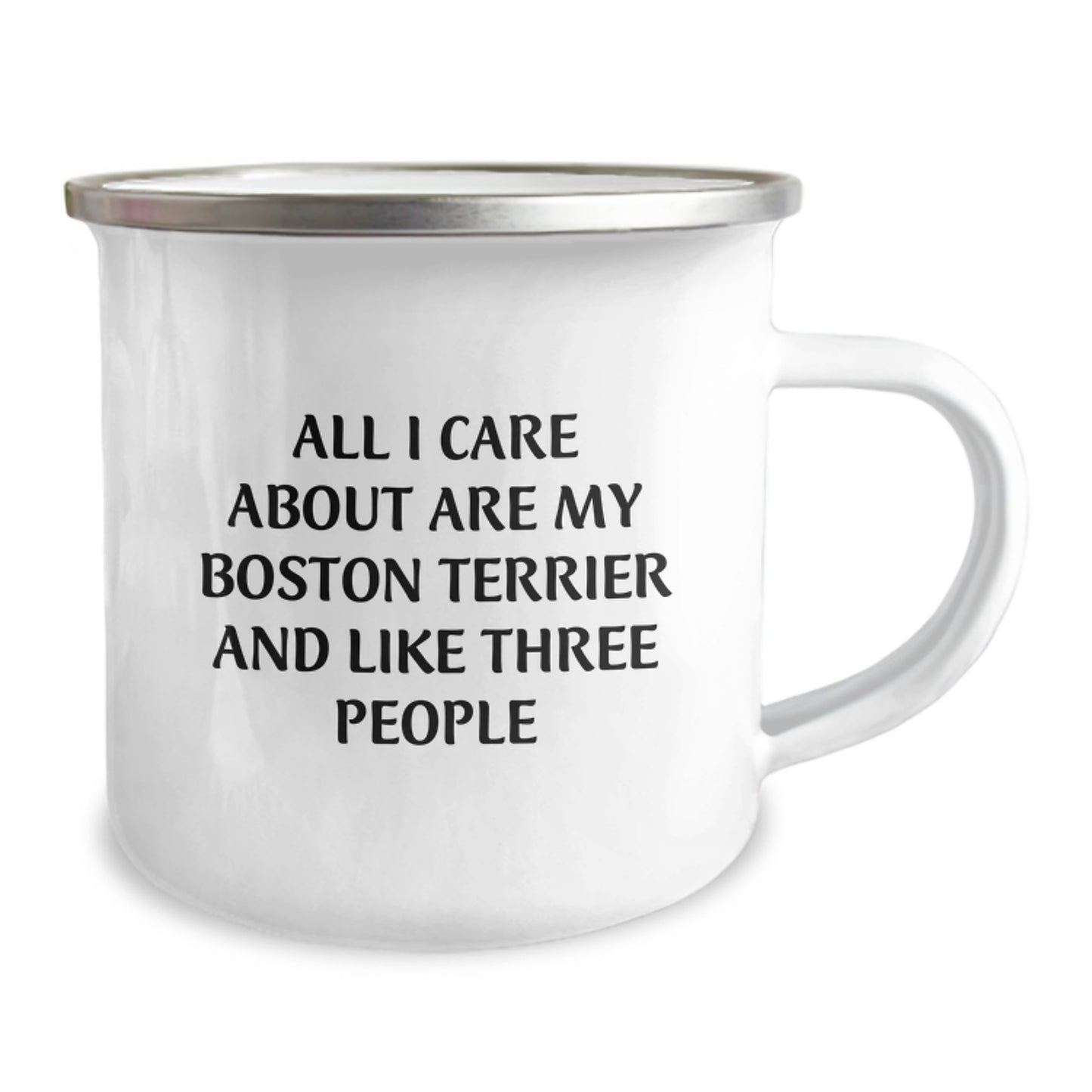 Boston Terrier Dog Lovers Funny Camping Mug Gifts from Friends for Men Women Family - 'All I Care About Are My Boston Terrier And Like Three People' Birthday Unique Gifts - Image 2