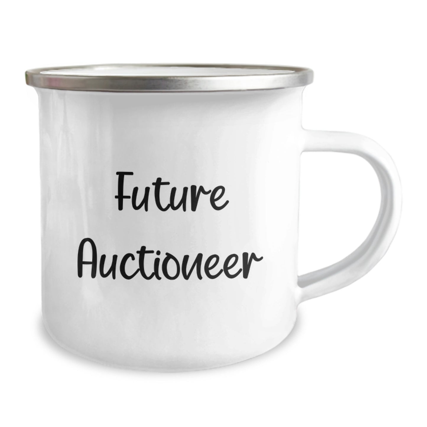 Auctioneer Humor Gifts from Family to Future Auctioneer Camping Mug, Funny Quote on Stainless Steel with Enamel Finish - Image 2