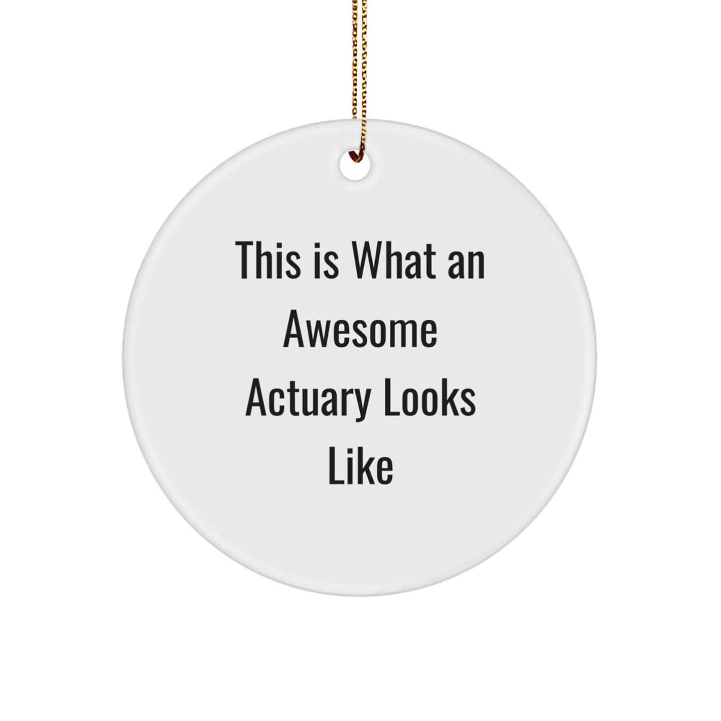 Actuary Gifts from Friends for Christmas - This Is What An Awesome Actuary Looks Like Circle Ornament, Durable MDF, White Color, 2.75" Tall, 0.5 oz, Perfect for Actuary Enthusiasts - Image 1