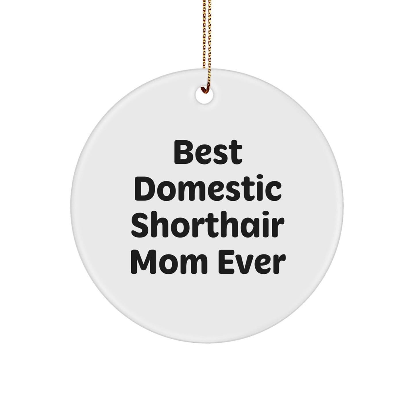 Best Domestic Shorthair Cat Mom Ever Circle Ornament Gifts from Friends to Family - Image 1