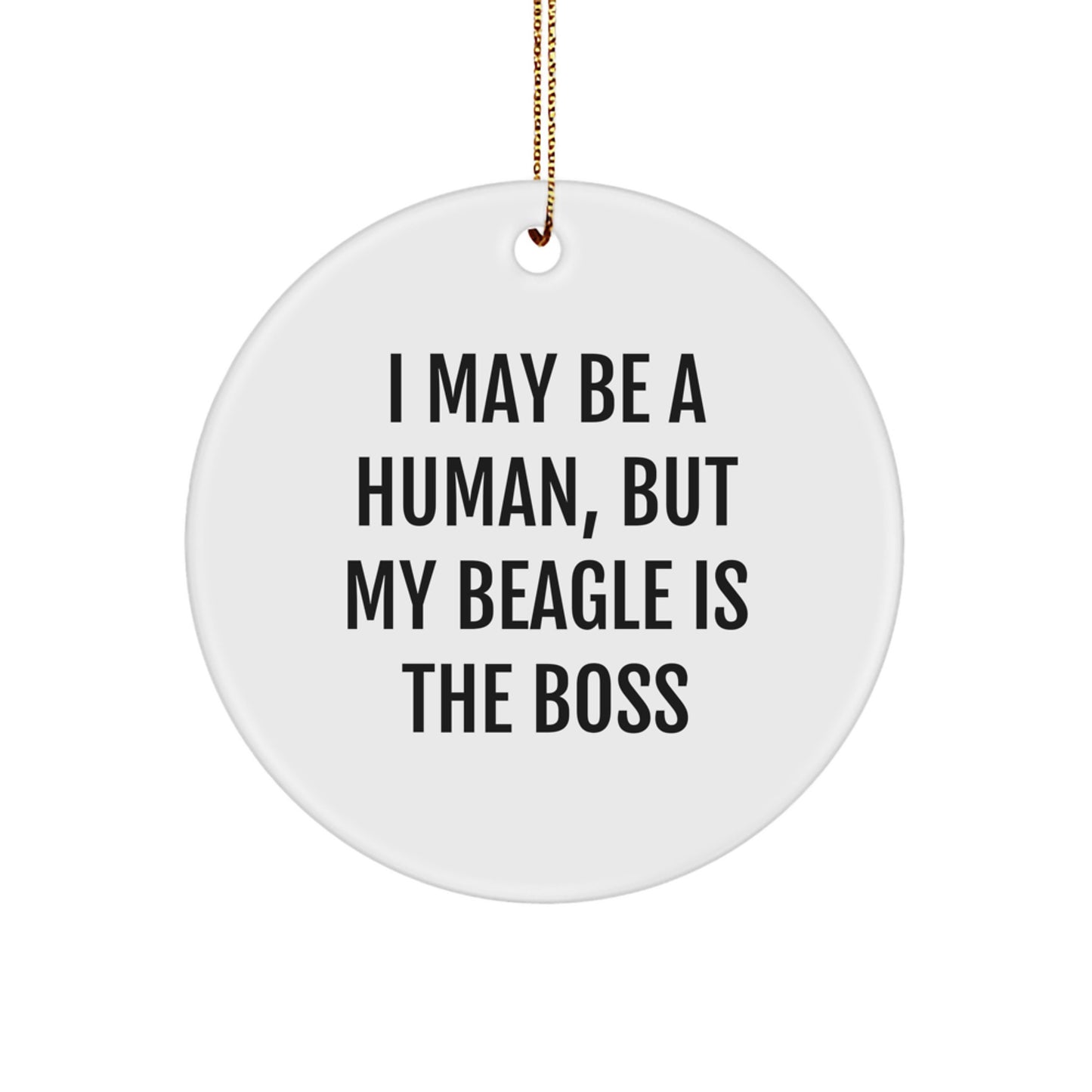 Beagle Dog Lover Gifts from Men to Family - Funny Christmas Circle Ornament - Image 1