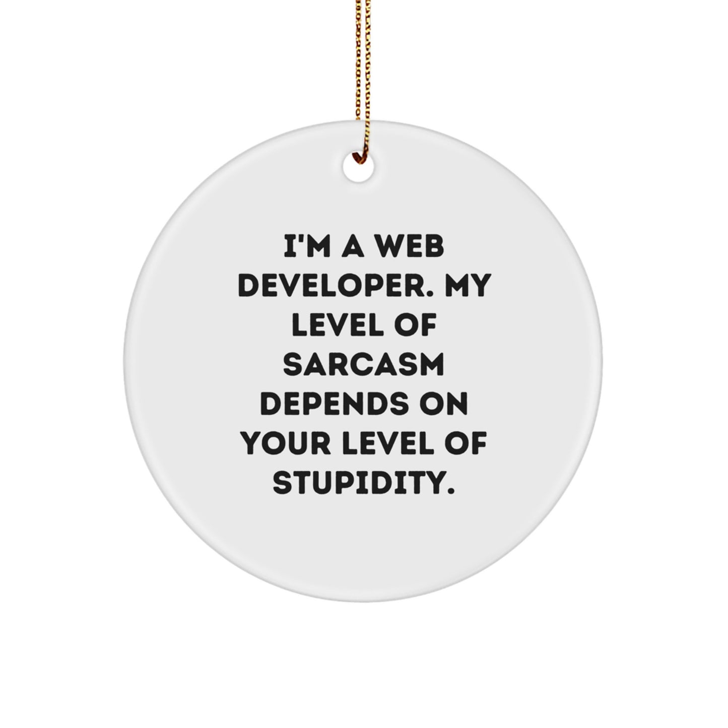 Web Developer Circle Ornament, Funny Quote, Gifts from Friends, Family, Coworkers, Christmas Unique Gifts for Men, Women, Web Developers - Image 1