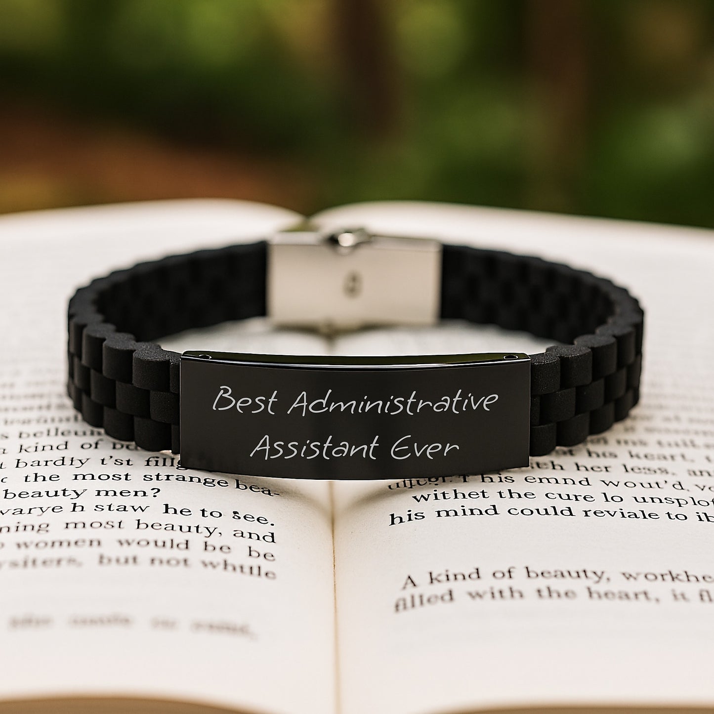 Administrative Assistant Gifts from Friends - Best Ever Glide lock Clasp Birthday Present for Her or Him, Funny Quote 'She's the Best' - Image 2