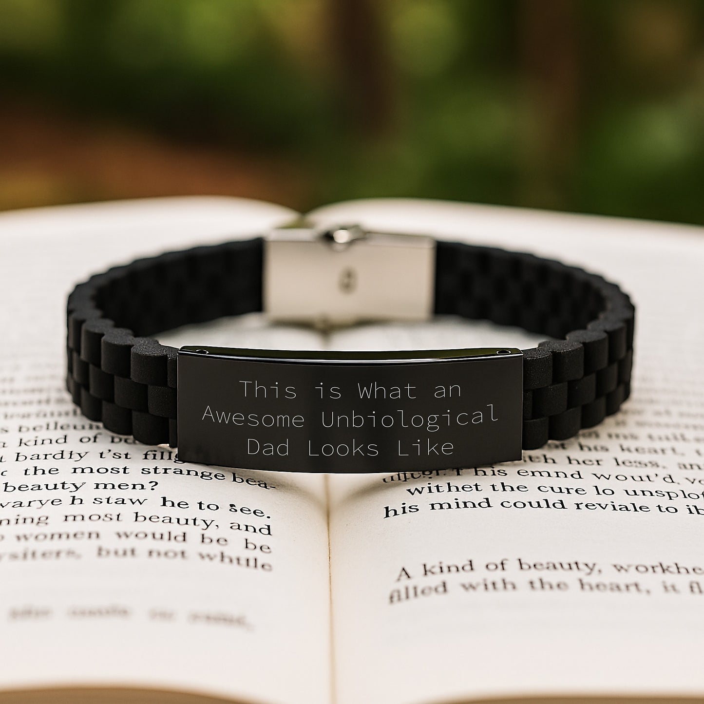 Unbiological Dad Gifts Funny Quote Glide lock Clasp Birthday Jewelry from Men to Unbiological Dad, Awesome Unbiological Dad Looks Like, Unbiological Dad Appreciation - Image 2