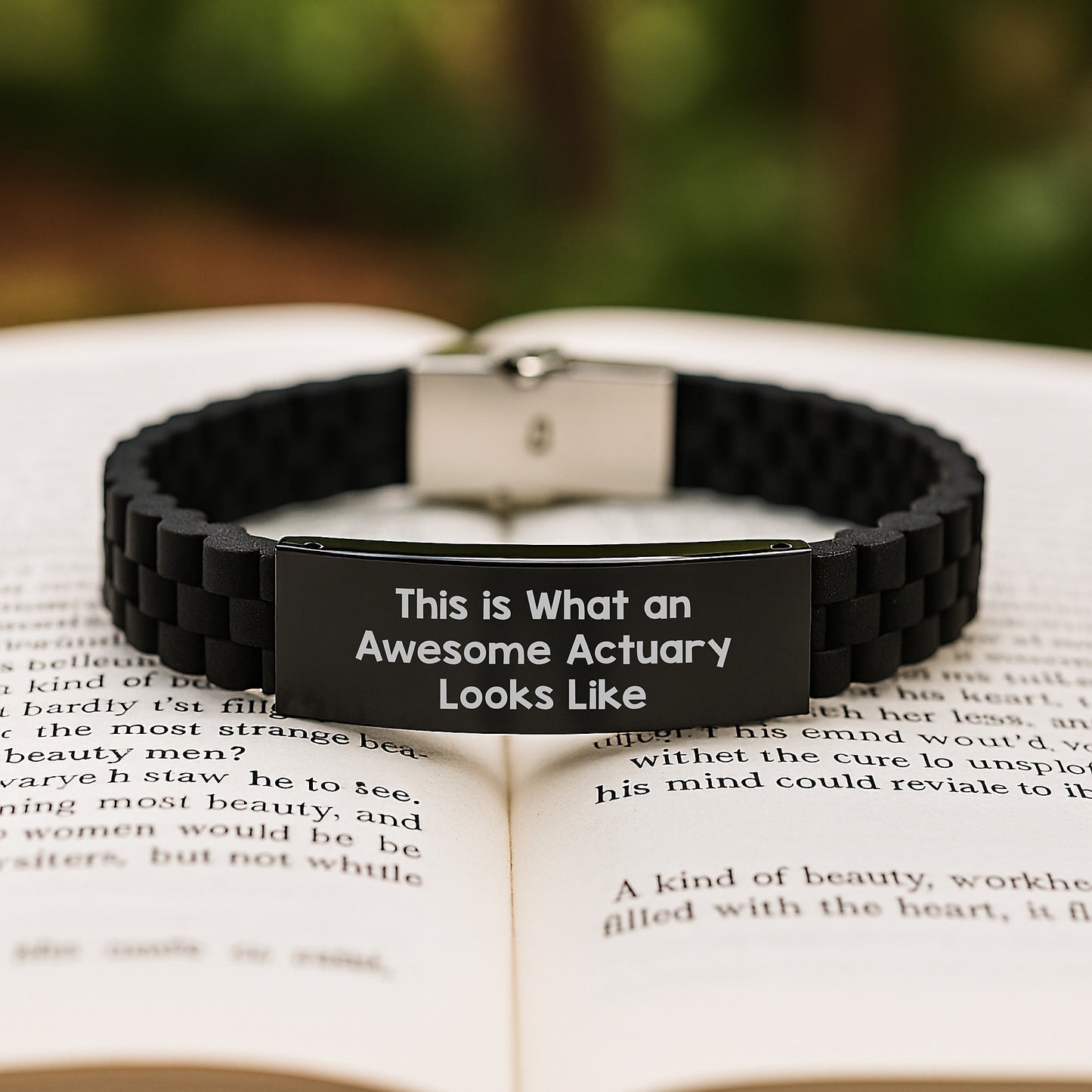 Actuary Gifts, Awesome Quote, Black Glide lock Clasp Birthday Jewelry, Gifts from Friends, for Actuary - Image 2