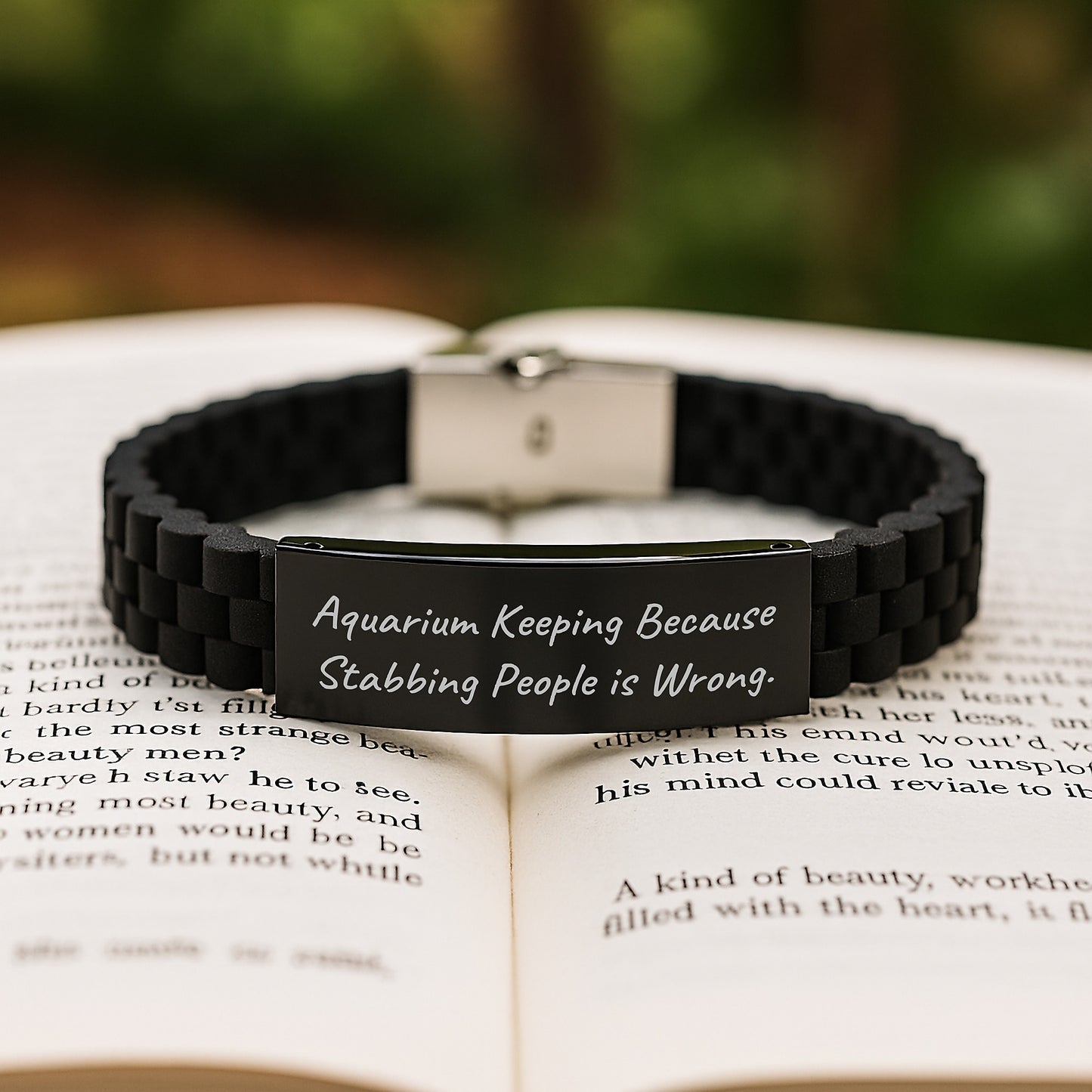 Unique Aquarium Keeping Gifts for Men from Friends - Glide lock Clasp Bracelet with Funny Quote - Christmas Unique Presents for Aquarium Enthusiasts - Image 2