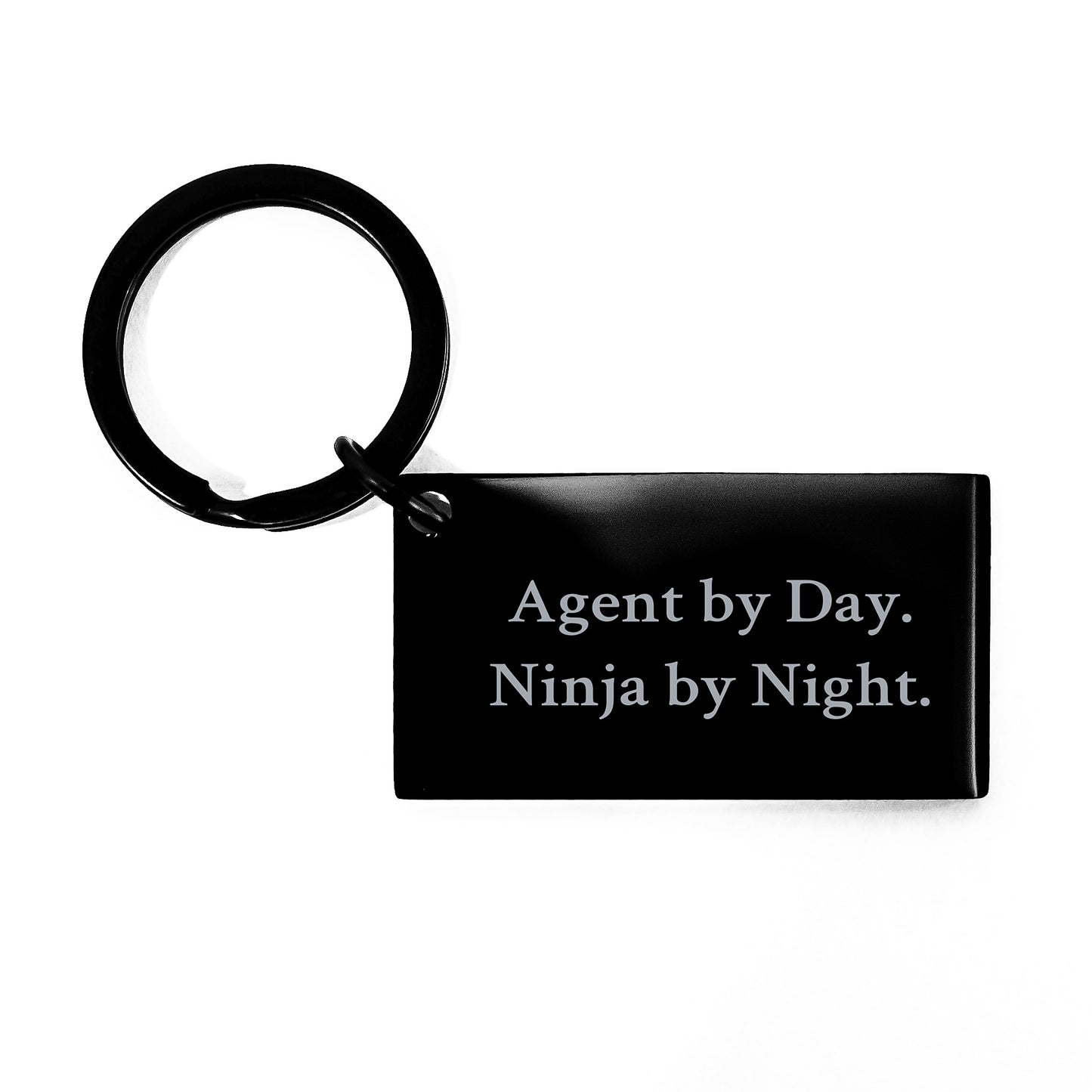 Agent by Day, Ninja by Night Keychain, Funny Quote, Birthday Unique Gift for Agents, Gifts from Friends, Unique Agent Keychain - Image 1