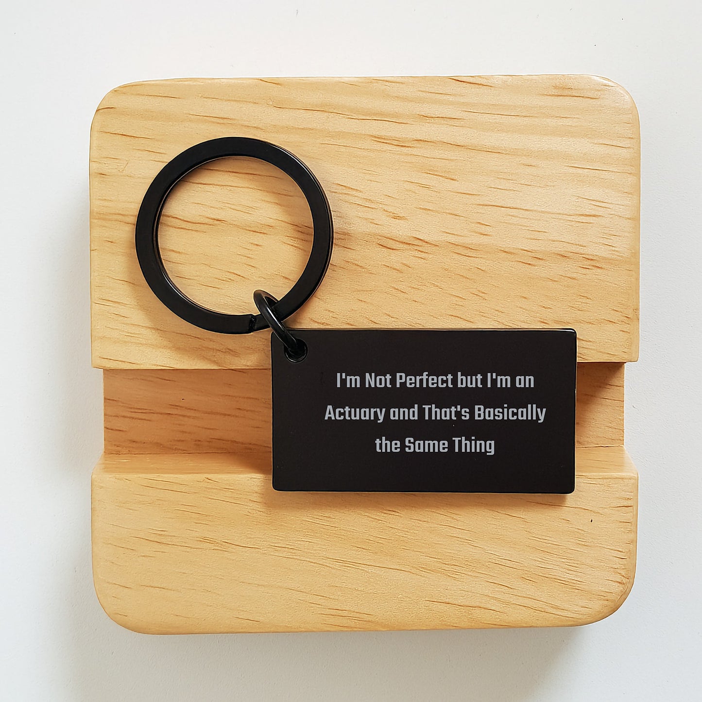 Actuary Keychain Gifts from Friends for Actuary Graduation - 'I'm Not Perfect But I'm An Actuary' Funny Quote Keychain - Image 2