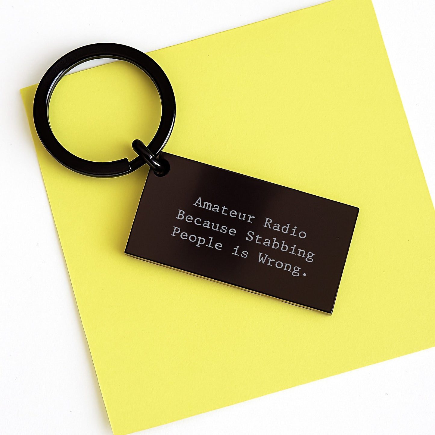 Unique Amateur Radio Keychain Gifts from Friends for Christmas, Funny Quote, Stainless Steel - Image 3