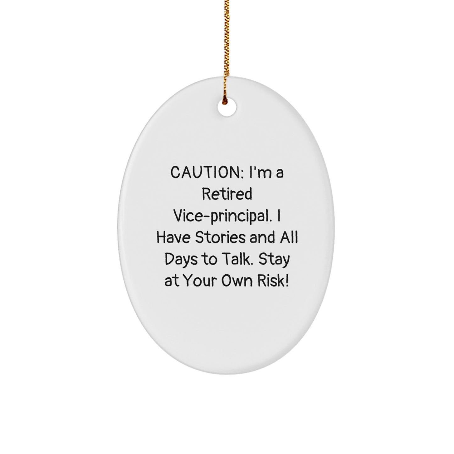 Vice-Principal Gifts from Friends - Christmas Unique Oval Ornament with Funny Quote - Gifts for Men, Women, Coworkers, Family - Image 1